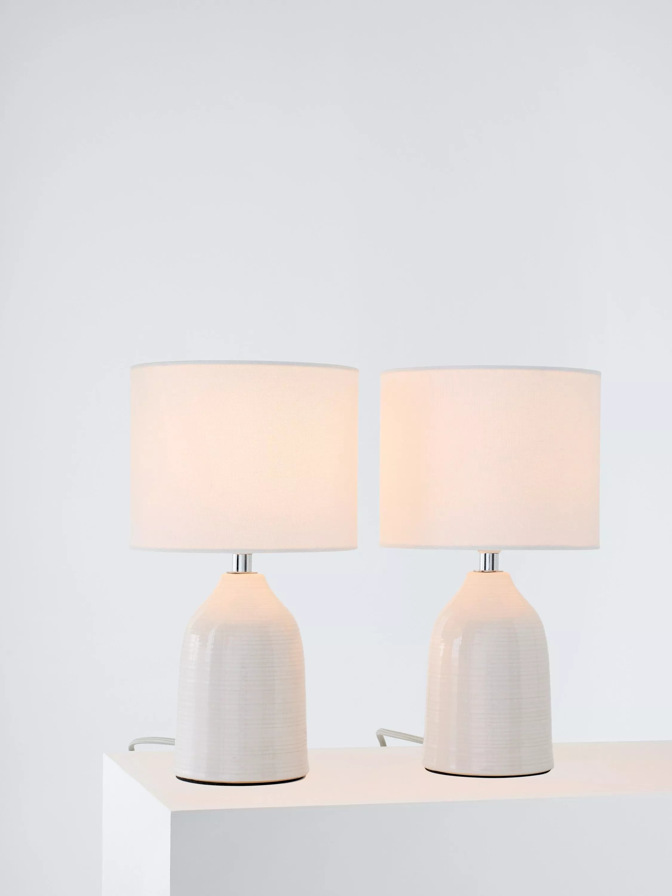 Laura Ashley Penny ceramic table lamps cream set of 2 (British brand)