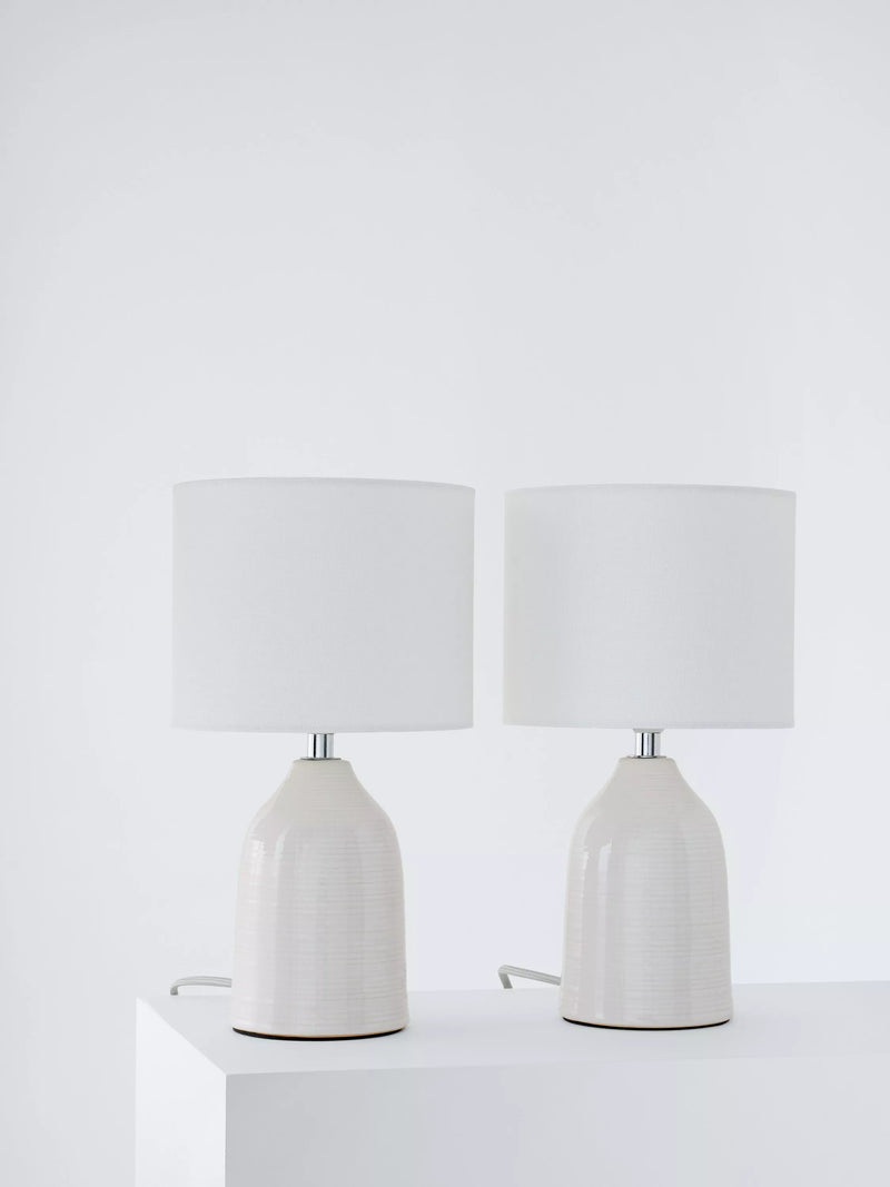 Laura Ashley Penny ceramic table lamps cream set of 2 (British brand)
