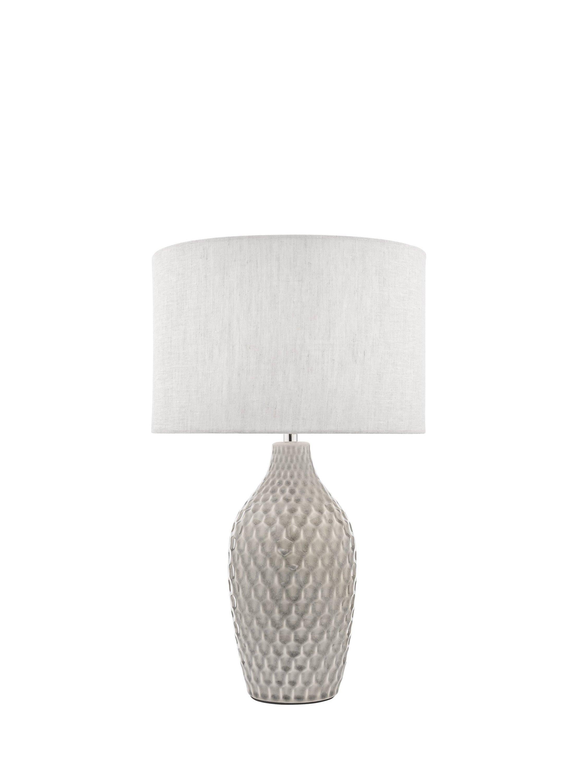 Laura Ashley Heathfield ceramic table lamp gloss grey 51cm (British brand)