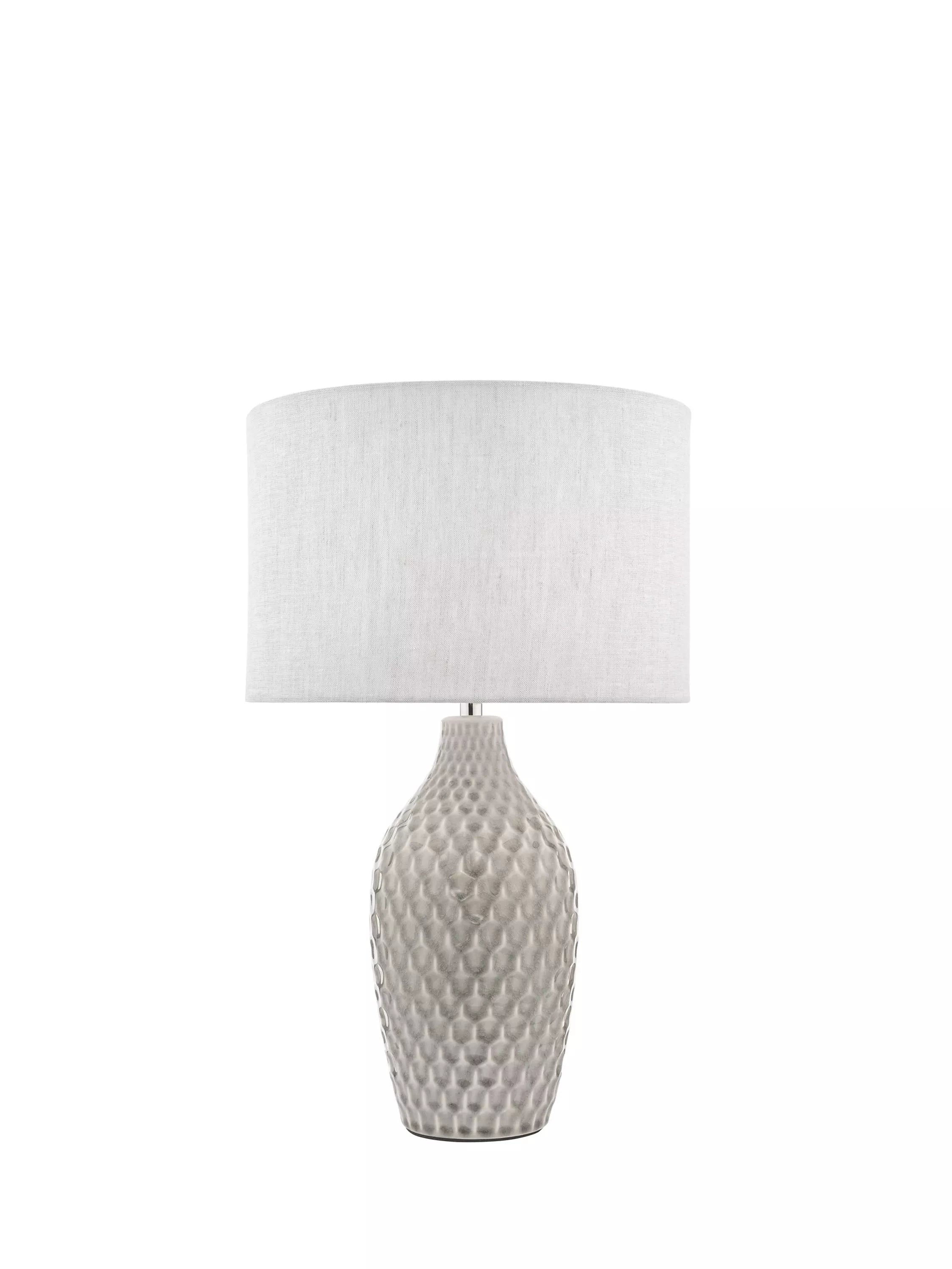 Laura Ashley Heathfield ceramic table lamp gloss grey 51cm (British brand)