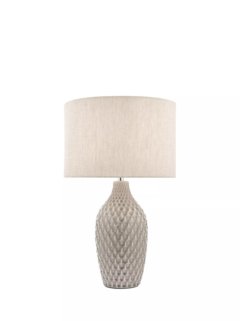 Laura Ashley Heathfield ceramic table lamp gloss grey 51cm (British brand)