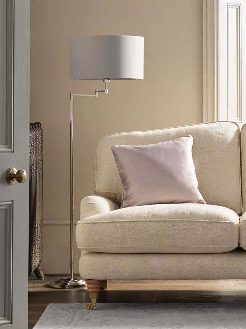 Laura Ashley Marlowe swing arm floor lamp polished nickel - British product