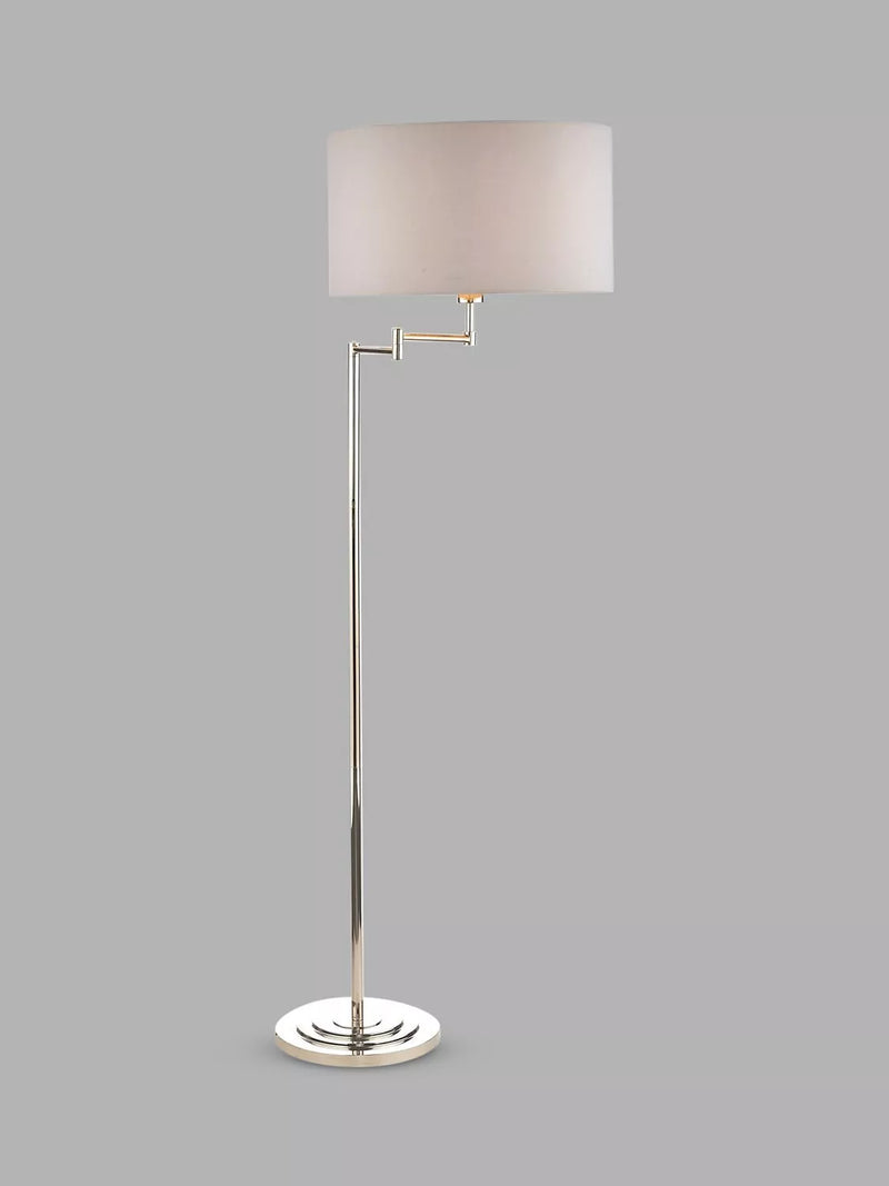 Laura Ashley Marlowe swing arm floor lamp polished nickel - British product