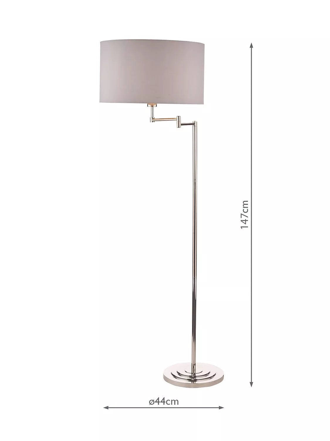 Laura Ashley Marlowe swing arm floor lamp polished nickel - British product
