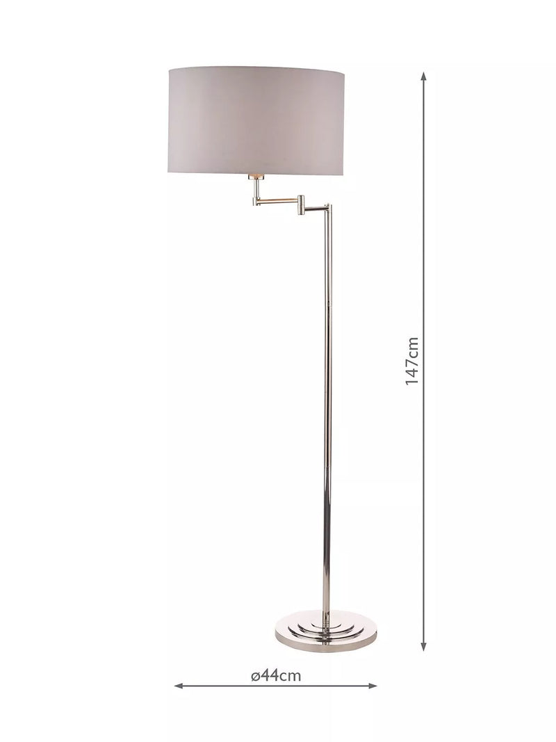 Laura Ashley Marlowe swing arm floor lamp polished nickel - British product