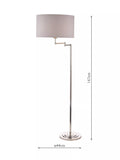 Laura Ashley Marlowe swing arm floor lamp polished nickel - British product