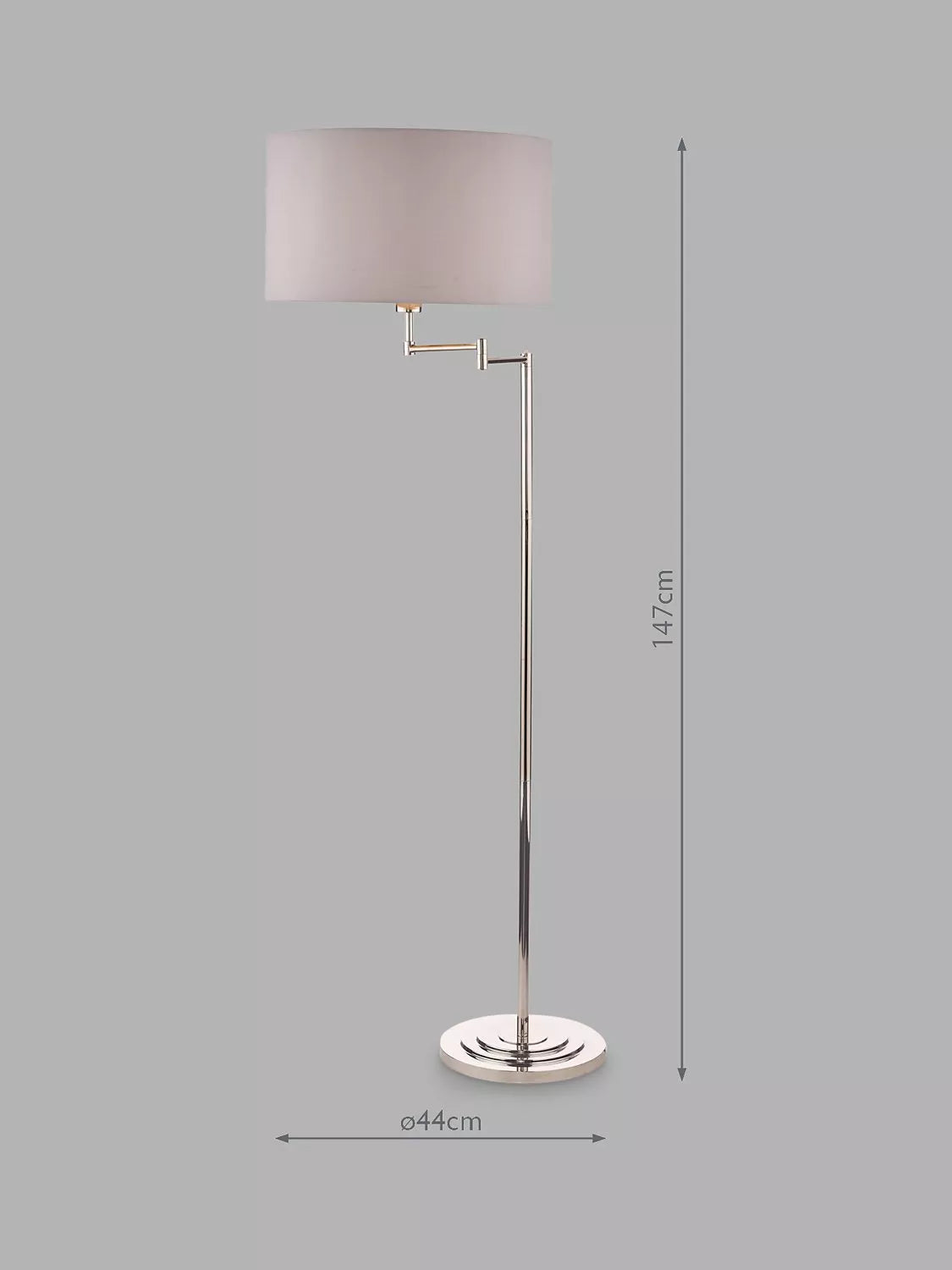 Laura Ashley Marlowe swing arm floor lamp polished nickel - British product