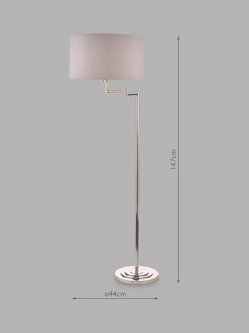 Laura Ashley Marlowe swing arm floor lamp polished nickel - British product