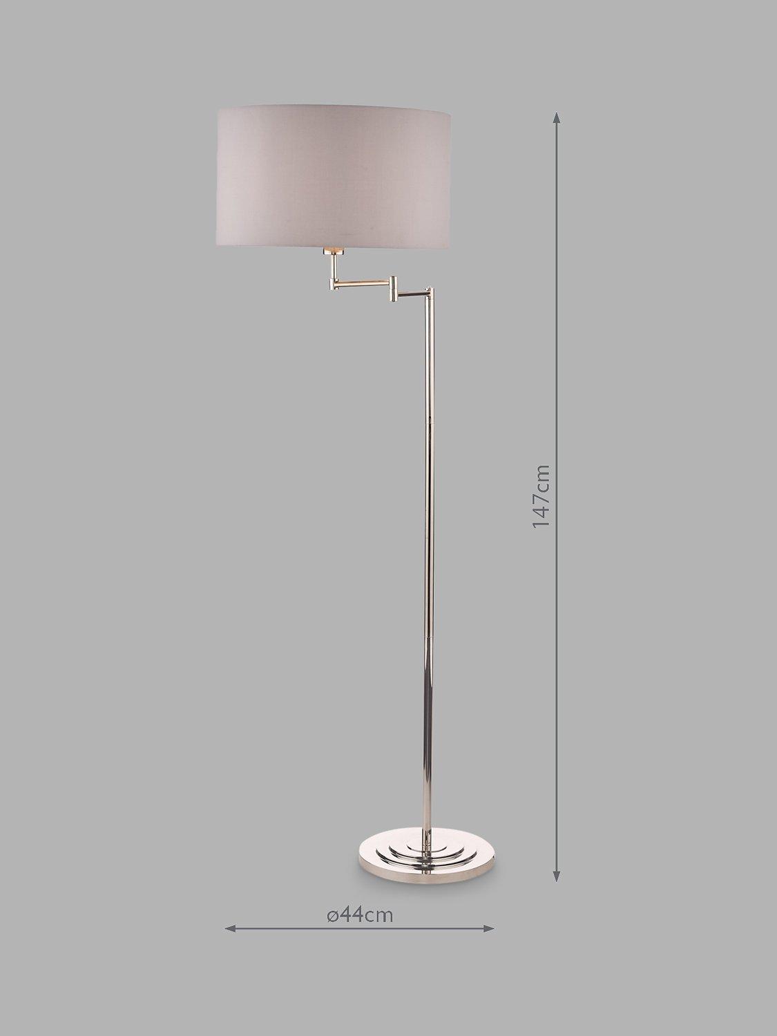Laura Ashley Marlowe swing arm floor lamp polished nickel - British product