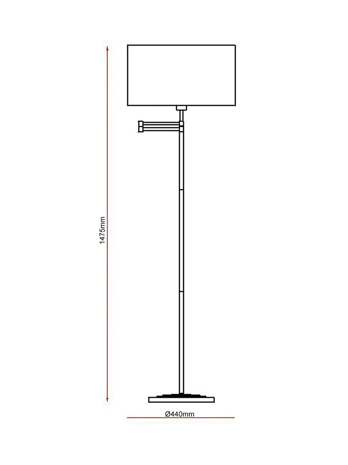 Laura Ashley Marlowe swing arm floor lamp polished nickel - British product