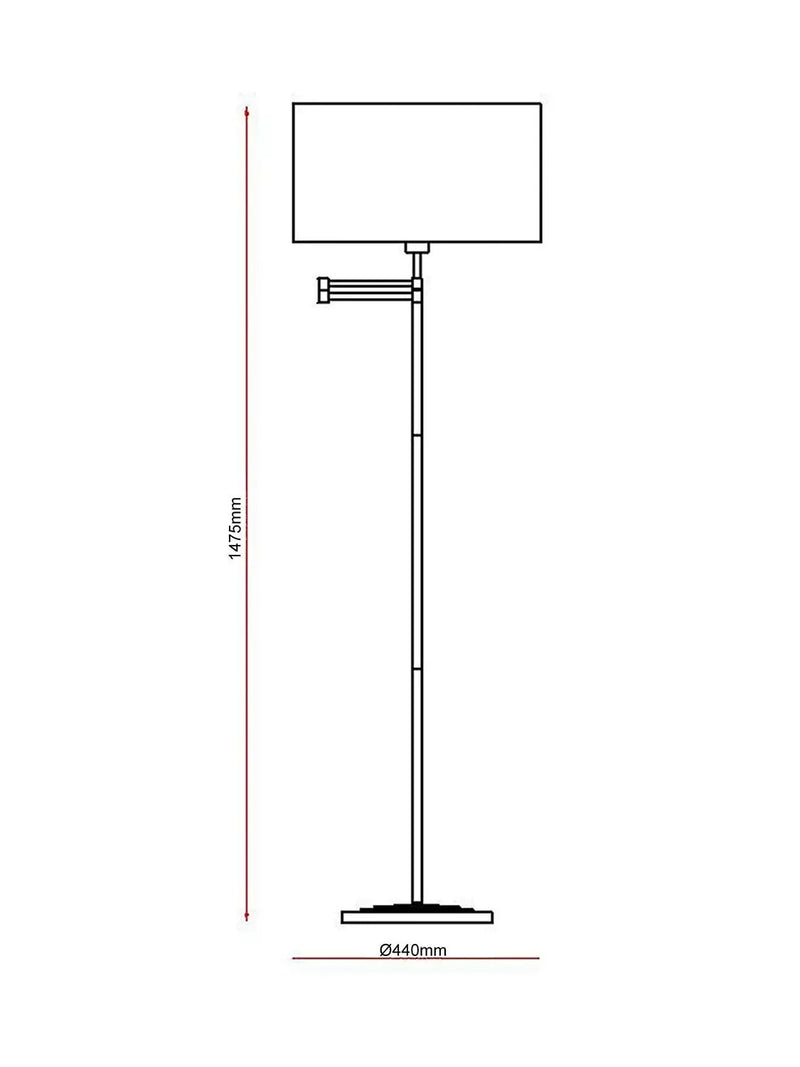 Laura Ashley Marlowe swing arm floor lamp polished nickel - British product