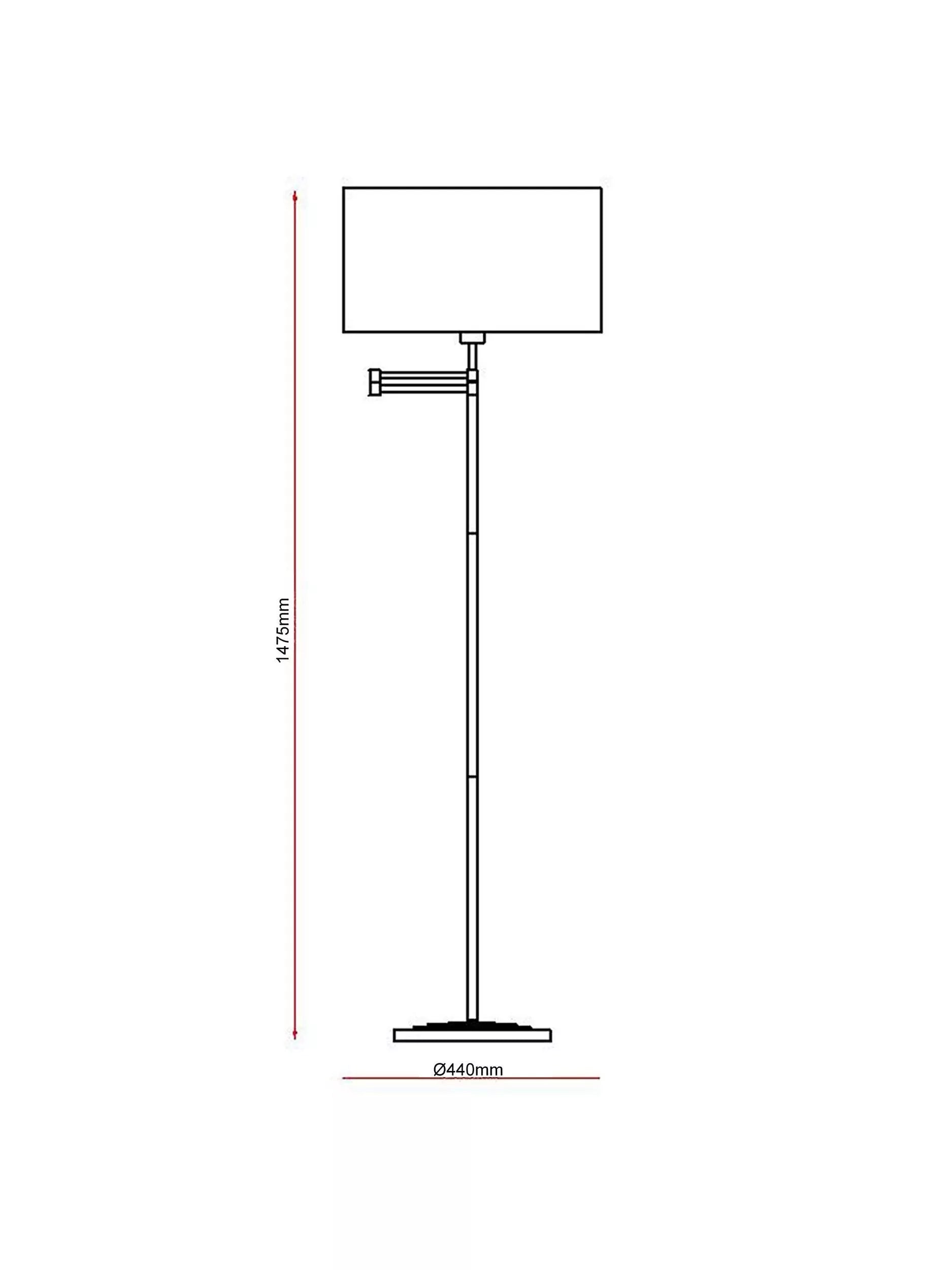 Laura Ashley Marlowe swing arm floor lamp polished nickel - British product