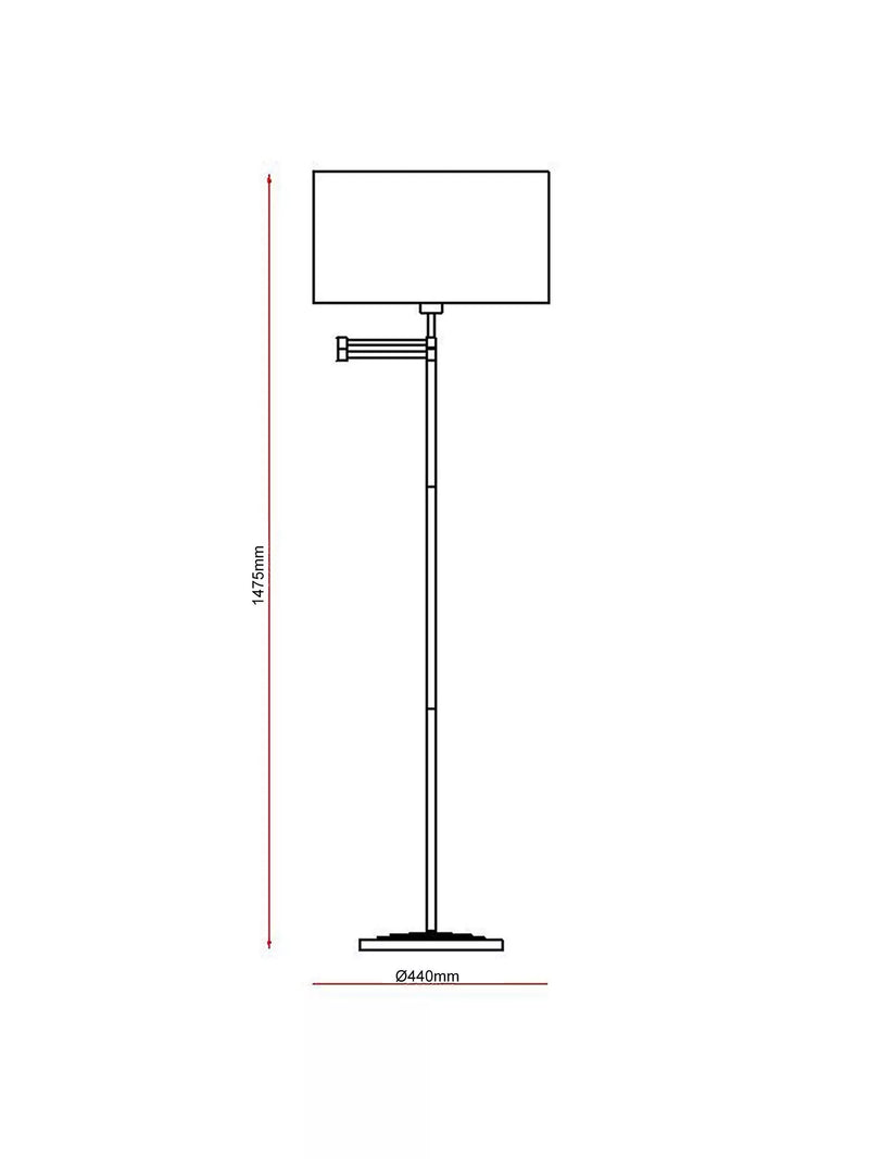 Laura Ashley Marlowe swing arm floor lamp polished nickel - British product