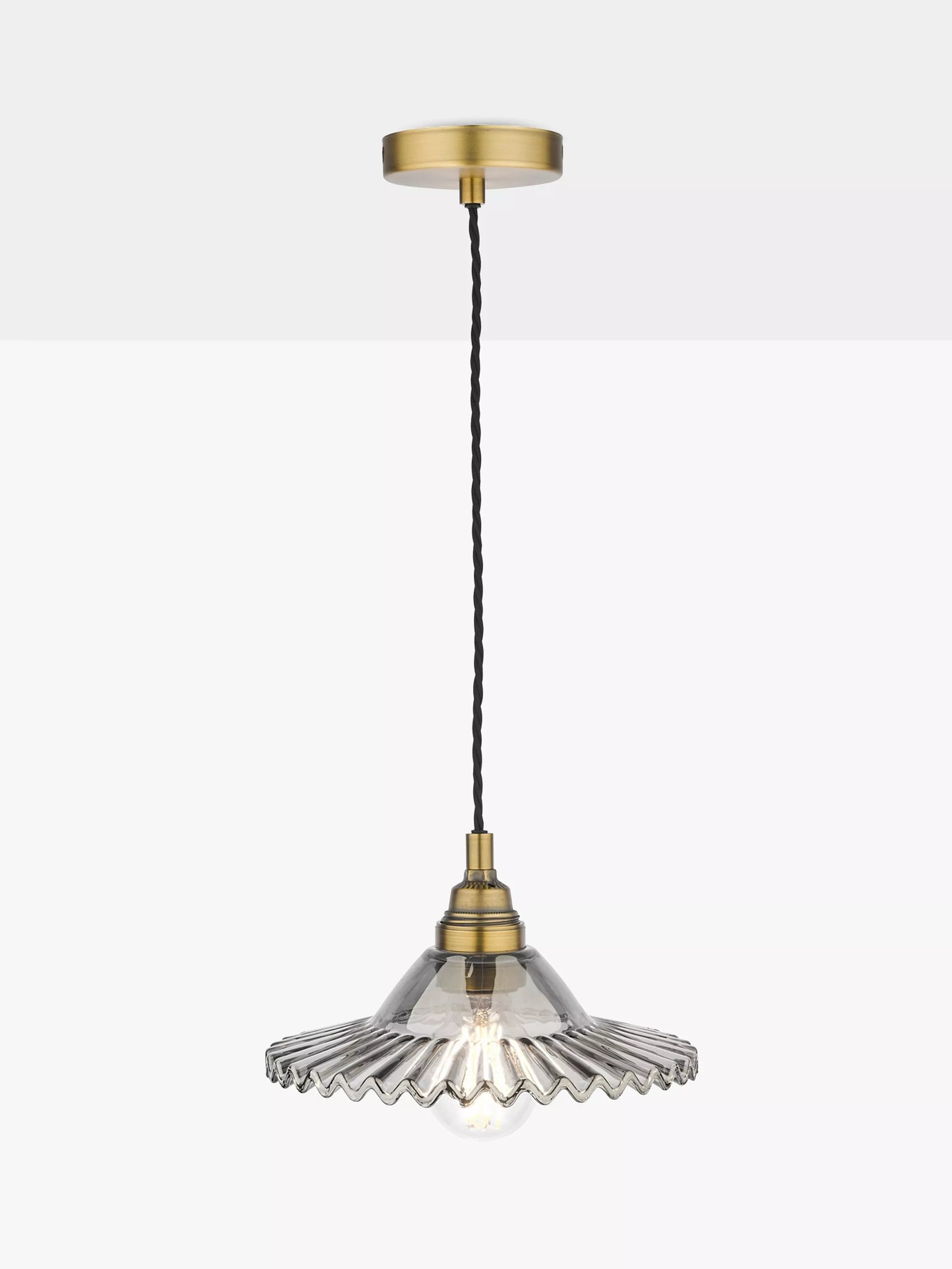 Laura Ashley Pippa smoked glass ceiling light aged brass (British brand)