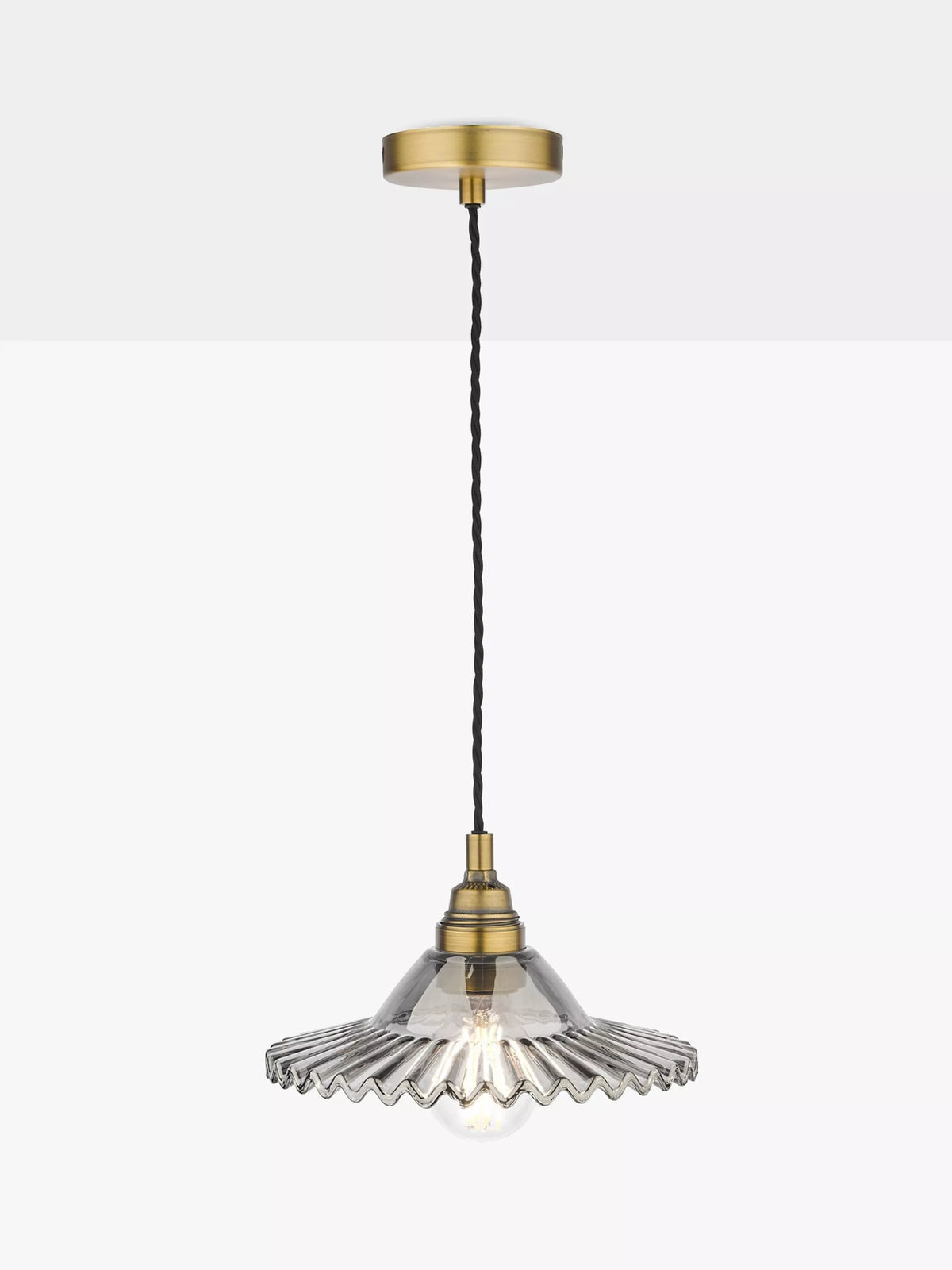 Laura Ashley Pippa smoked glass ceiling light aged brass (British brand)