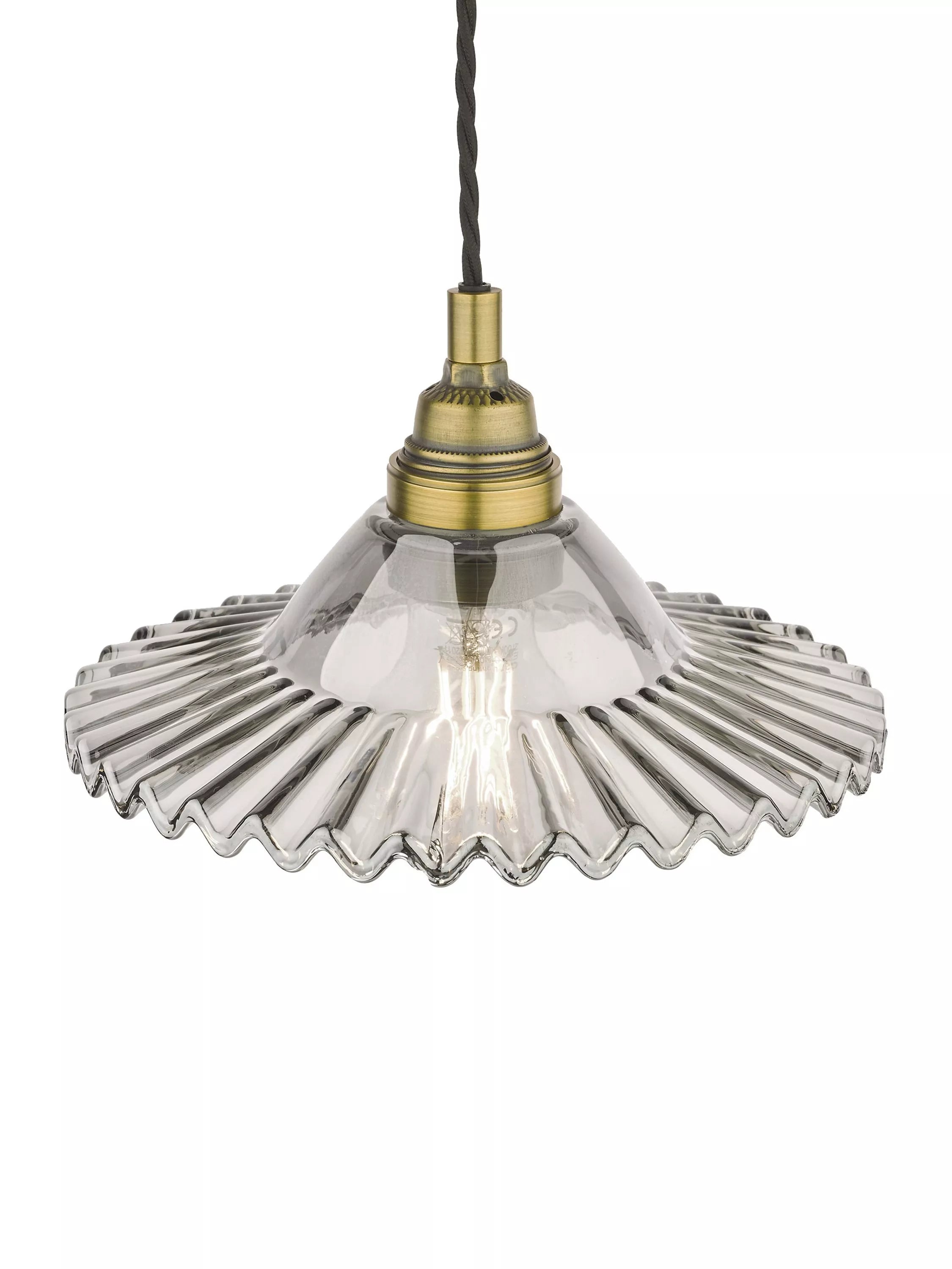 Laura Ashley Pippa smoked glass ceiling light aged brass (British brand)