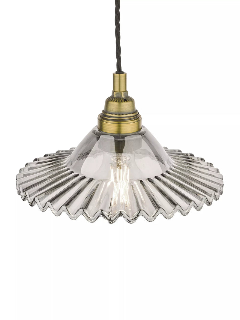 Laura Ashley Pippa smoked glass ceiling light aged brass (British brand)