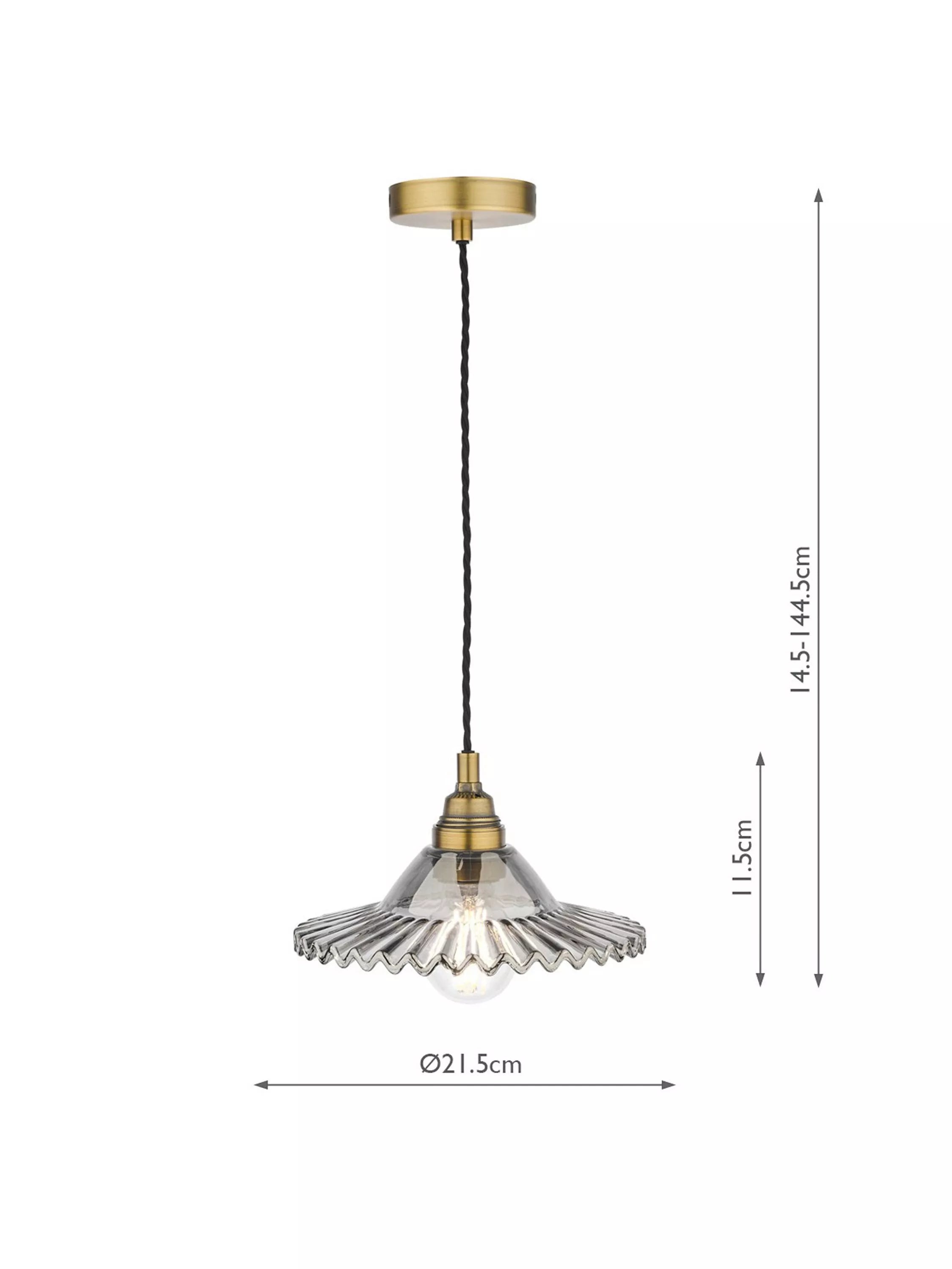 Laura Ashley Pippa smoked glass ceiling light aged brass (British brand)
