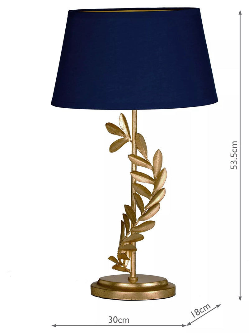Laura Ashley leaf table lamp gold, UK version
