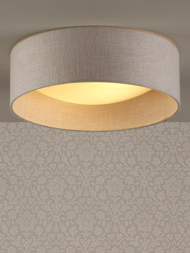 Laura Ashley flush ceiling light woven silver 40cm, UK version