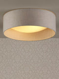 Laura Ashley flush ceiling light woven silver 40cm, UK version