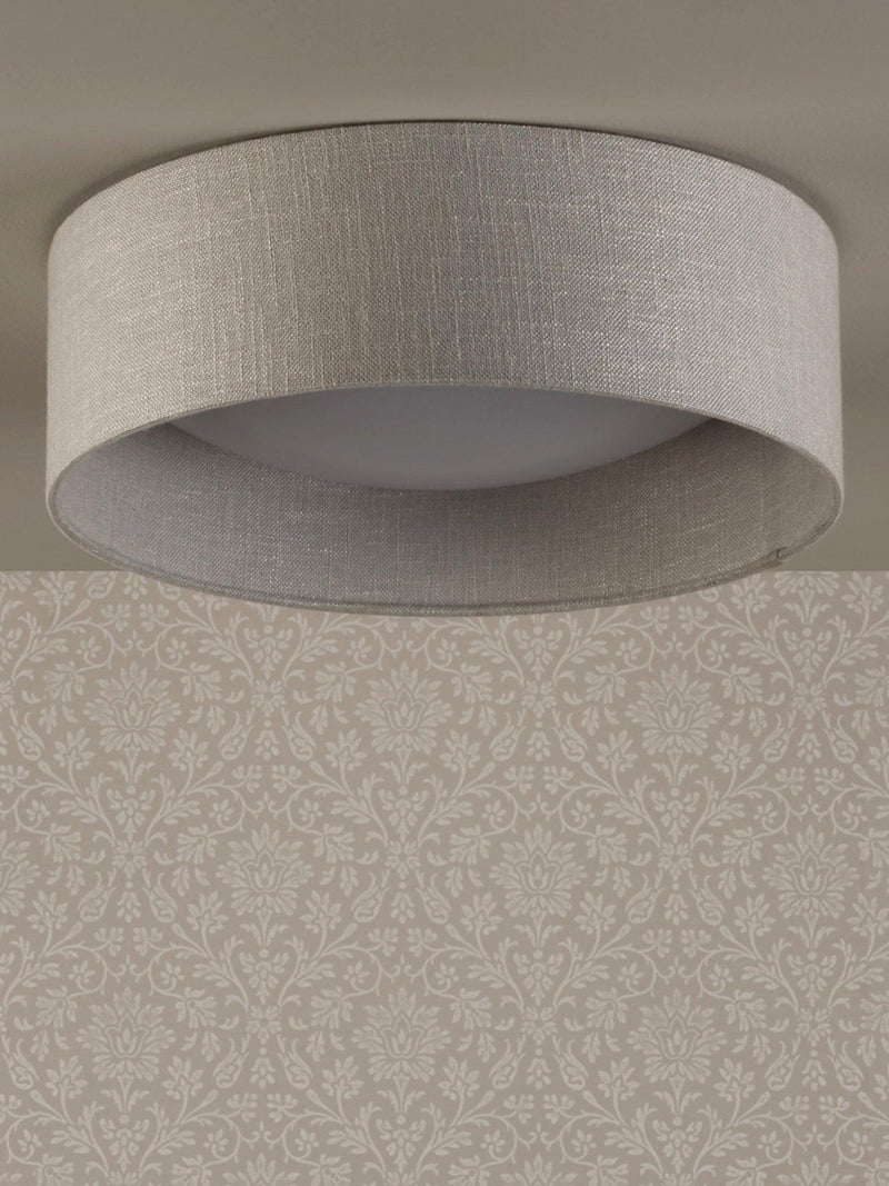 Laura Ashley flush ceiling light woven silver 40cm, UK version
