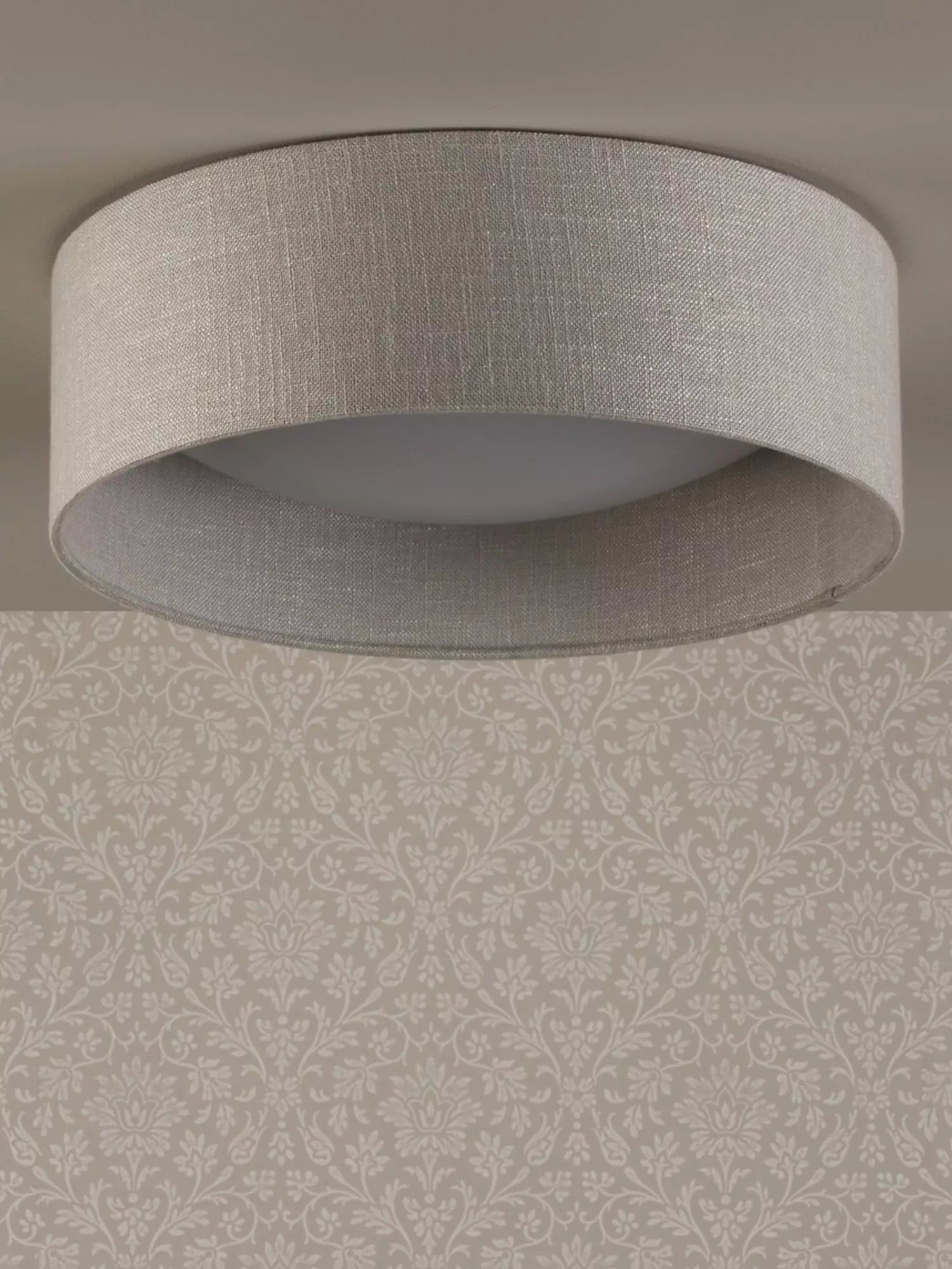Laura Ashley flush ceiling light woven silver 40cm, UK version