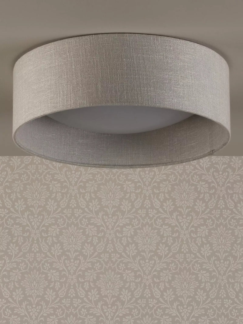 Laura Ashley flush ceiling light woven silver 40cm, UK version