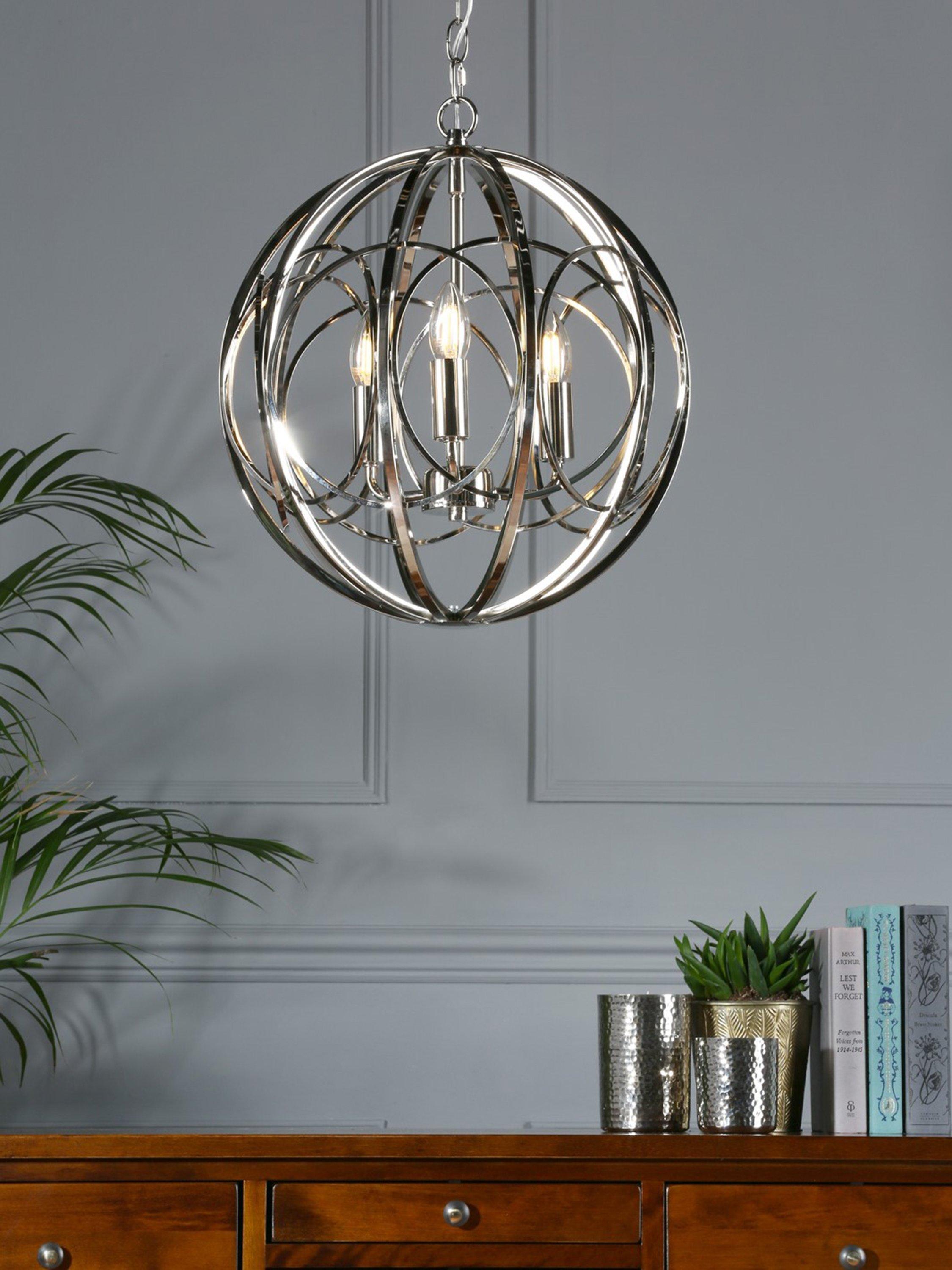 Laura Ashley Orbital pendant ceiling light polished nickel (British brand)