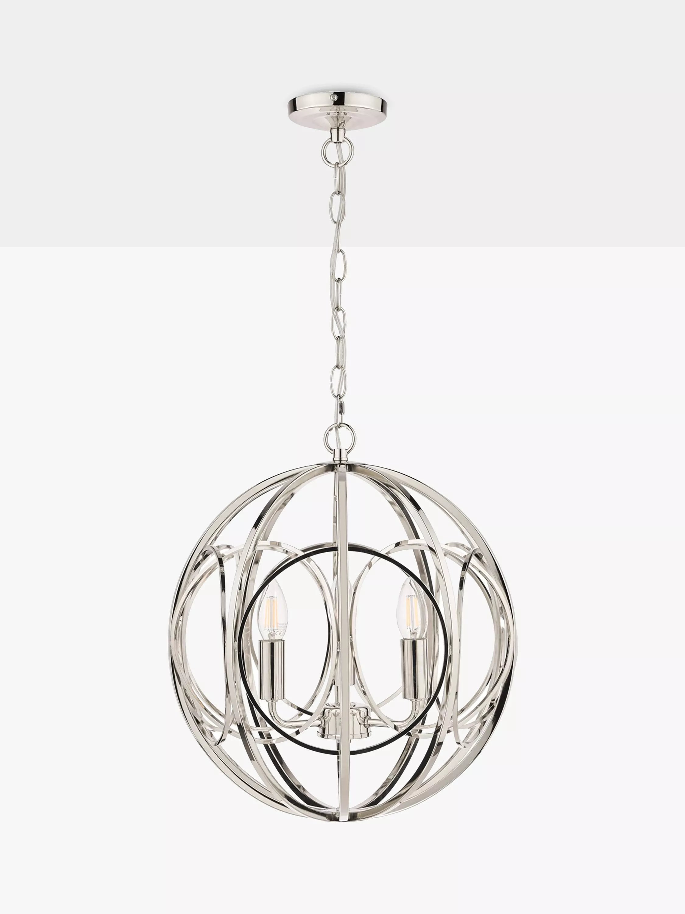 Laura Ashley Orbital pendant ceiling light polished nickel (British brand)