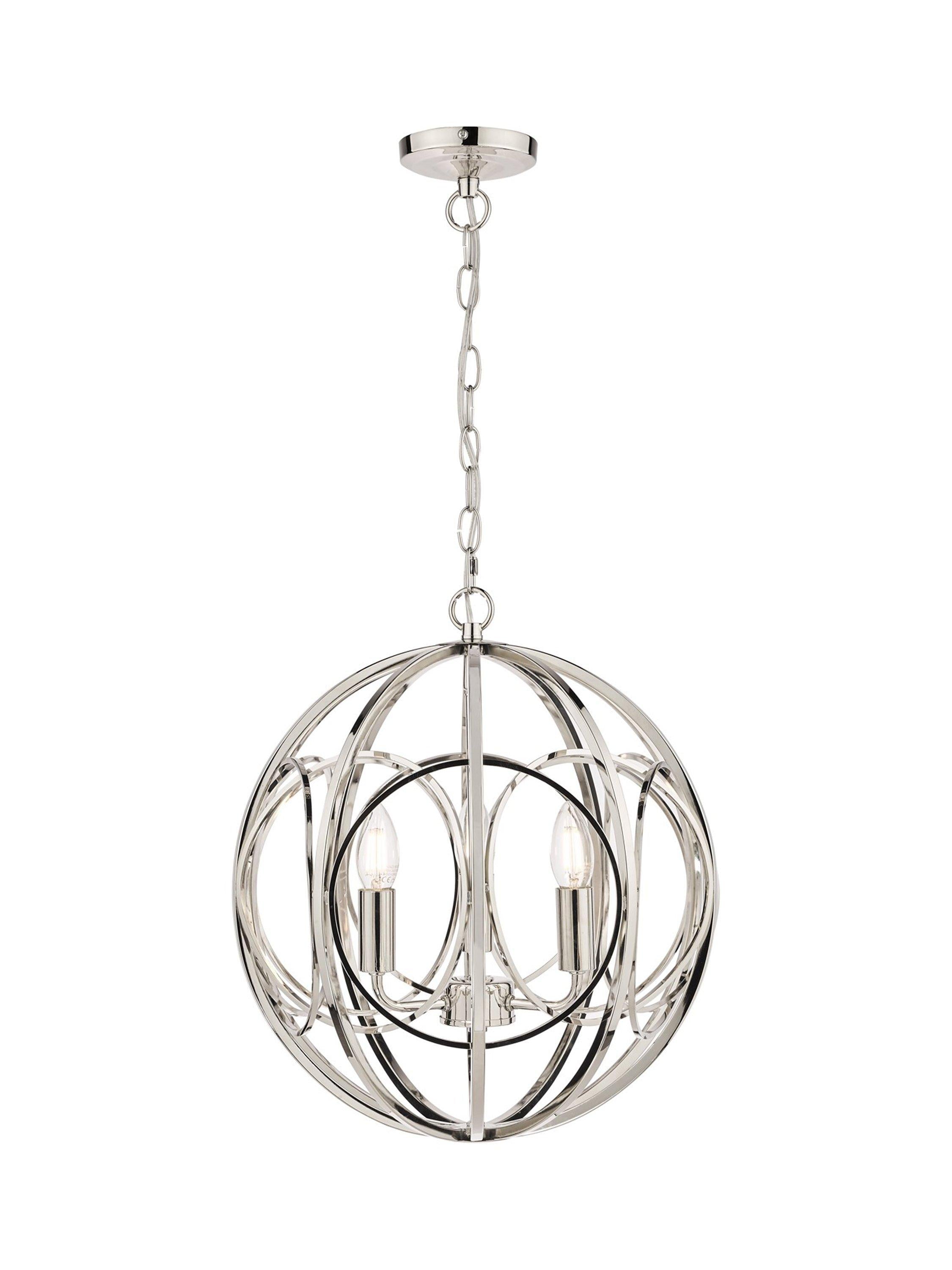 Laura Ashley Orbital pendant ceiling light polished nickel (British brand)