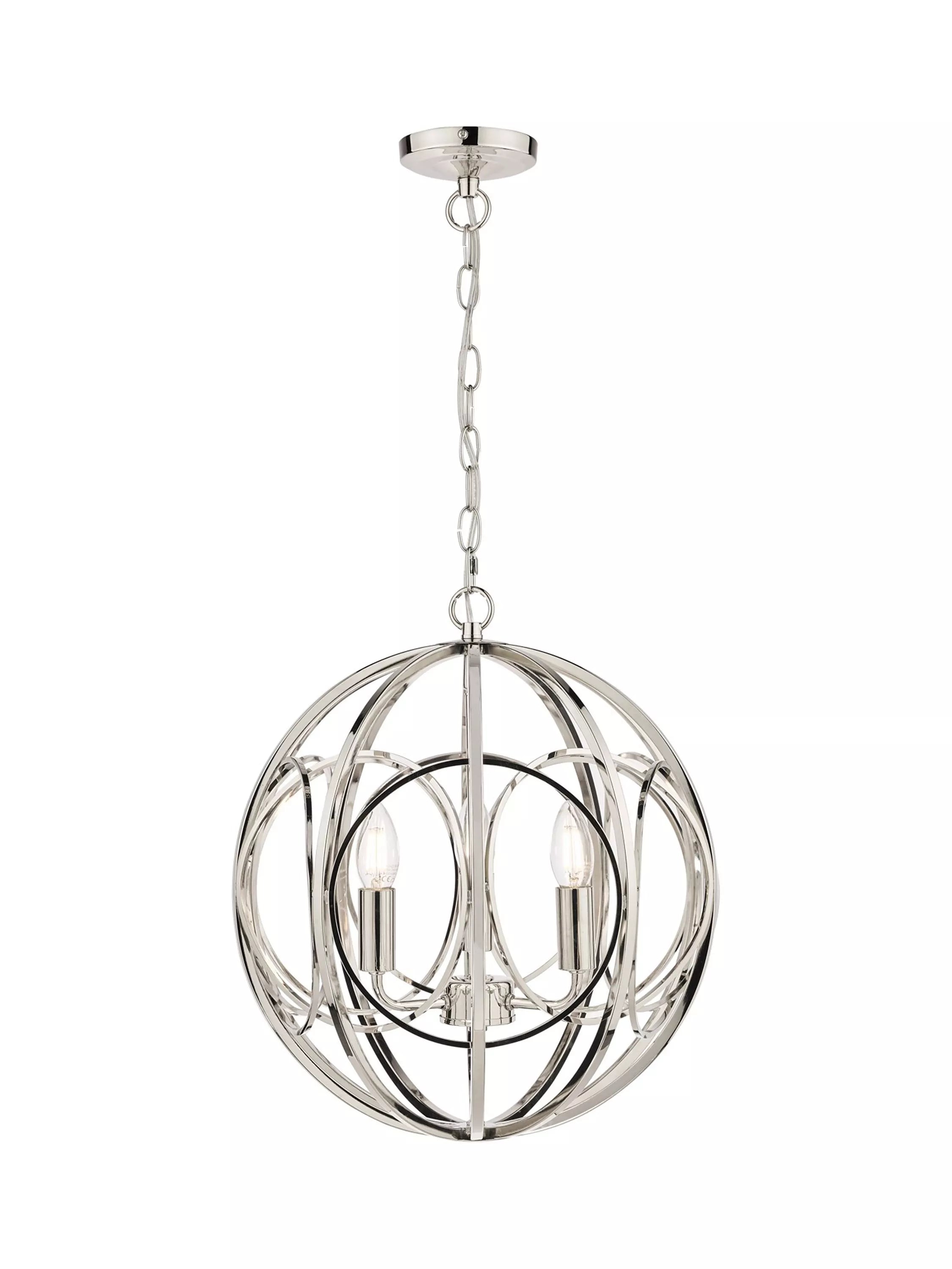 Laura Ashley Orbital pendant ceiling light polished nickel (British brand)
