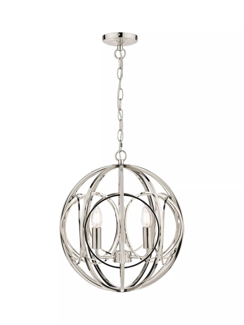Laura Ashley Orbital pendant ceiling light polished nickel (British brand)