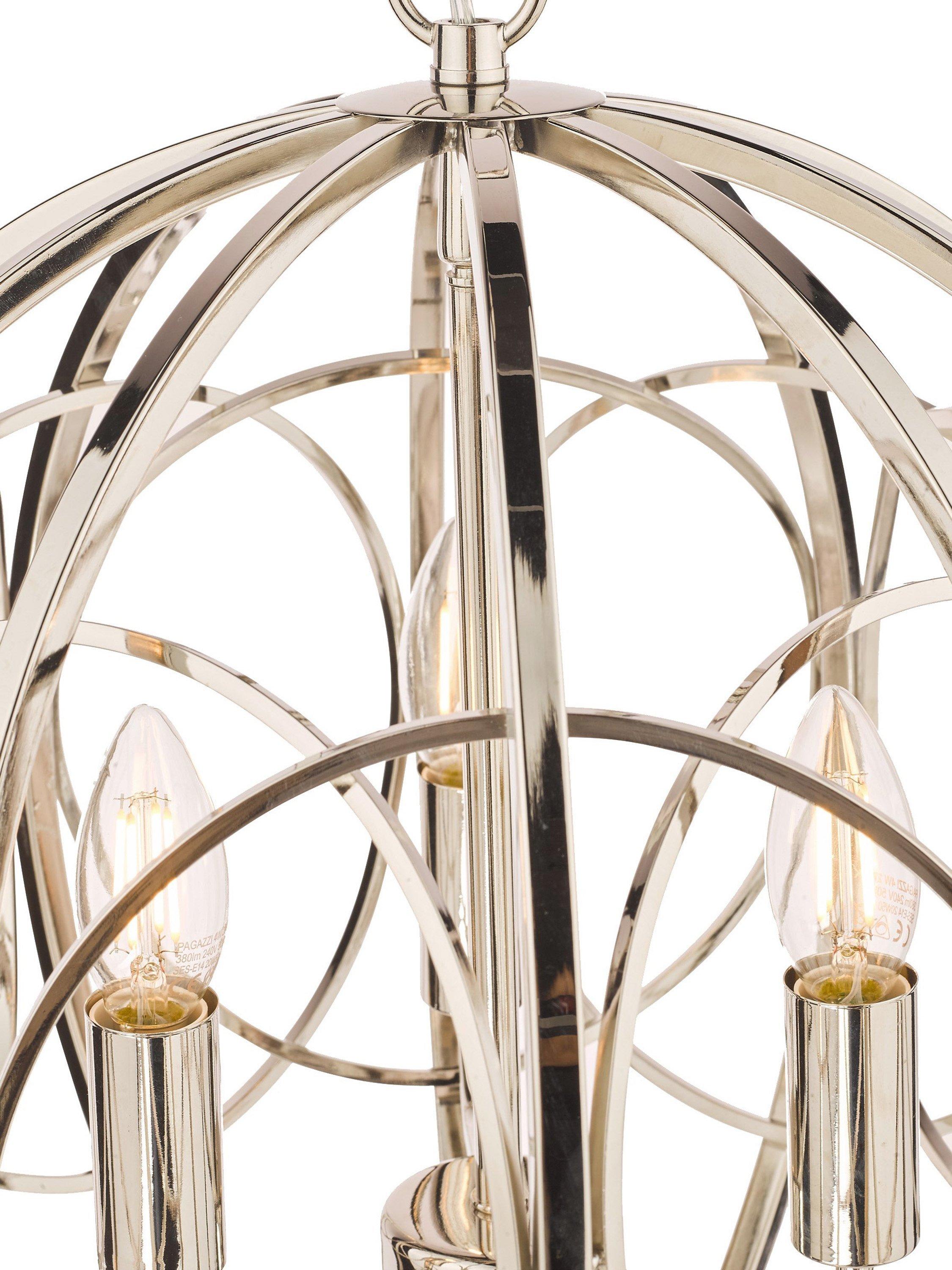 Laura Ashley Orbital pendant ceiling light polished nickel (British brand)