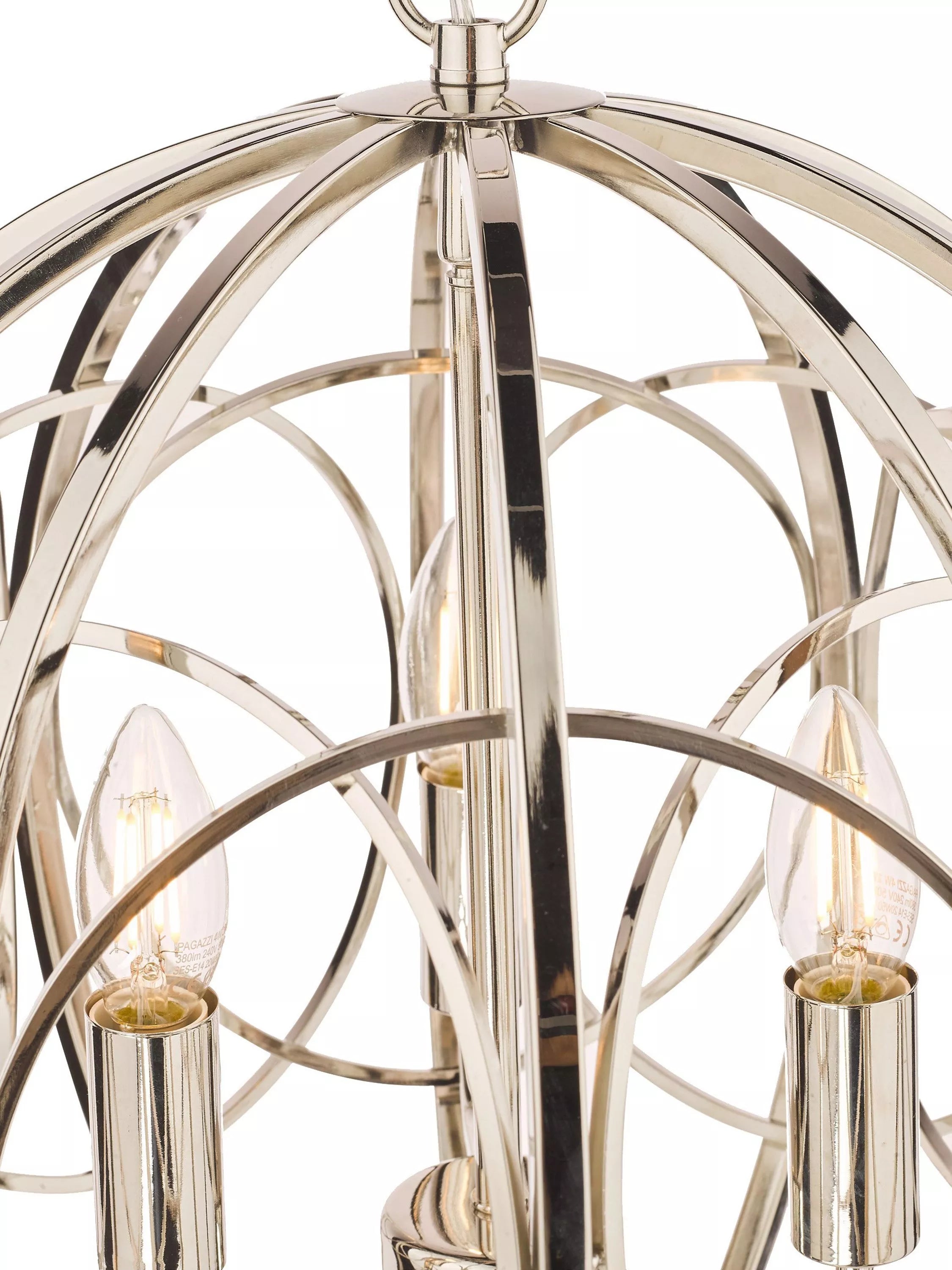 Laura Ashley Orbital pendant ceiling light polished nickel (British brand)