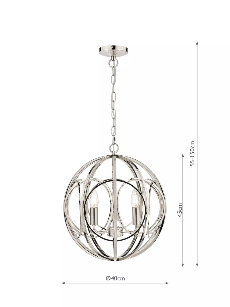 Laura Ashley Orbital pendant ceiling light polished nickel (British brand)