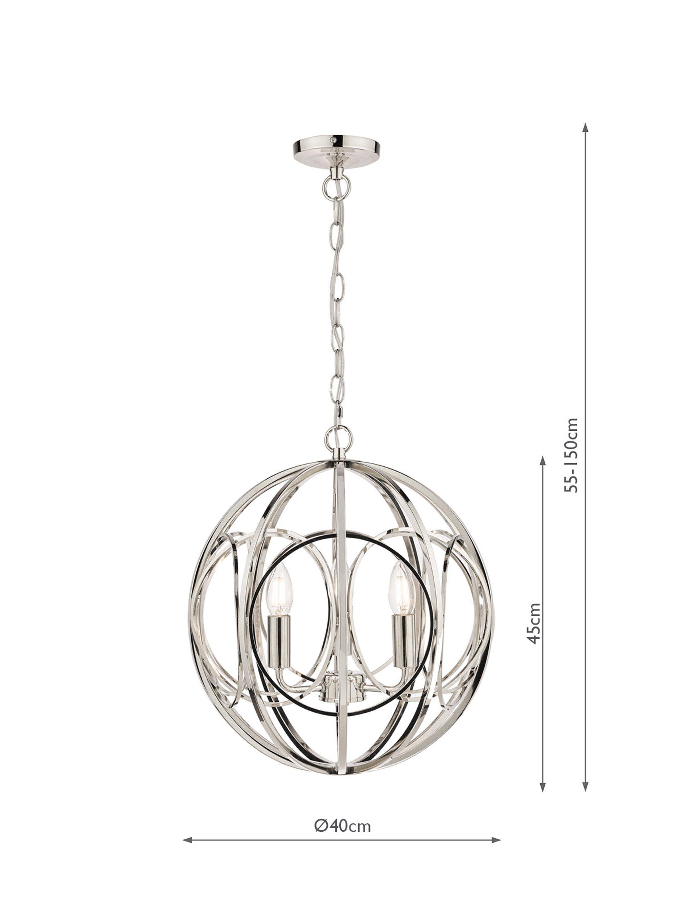 Laura Ashley Orbital pendant ceiling light polished nickel (British brand)