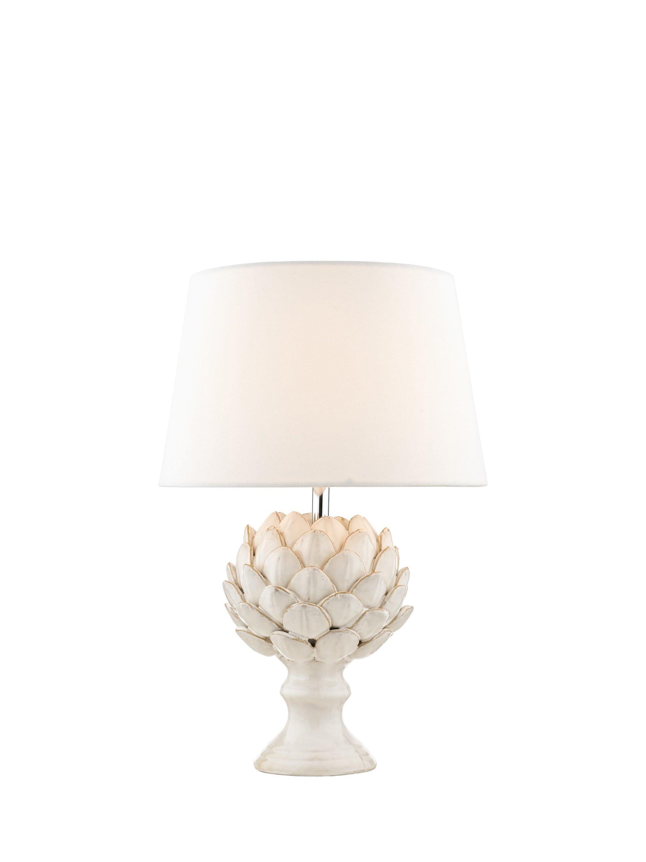 Laura Ashley artichoke ceramic table lamp gloss white (British brand)