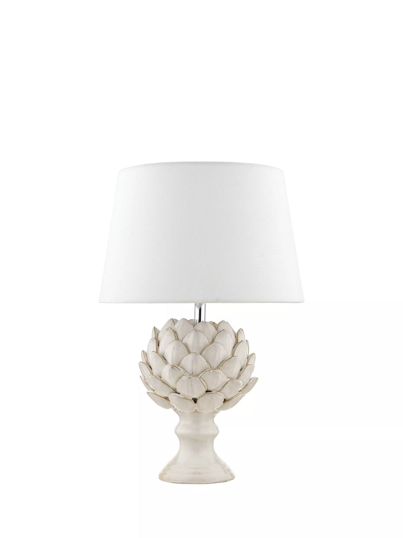 Laura Ashley artichoke ceramic table lamp gloss white (British brand)