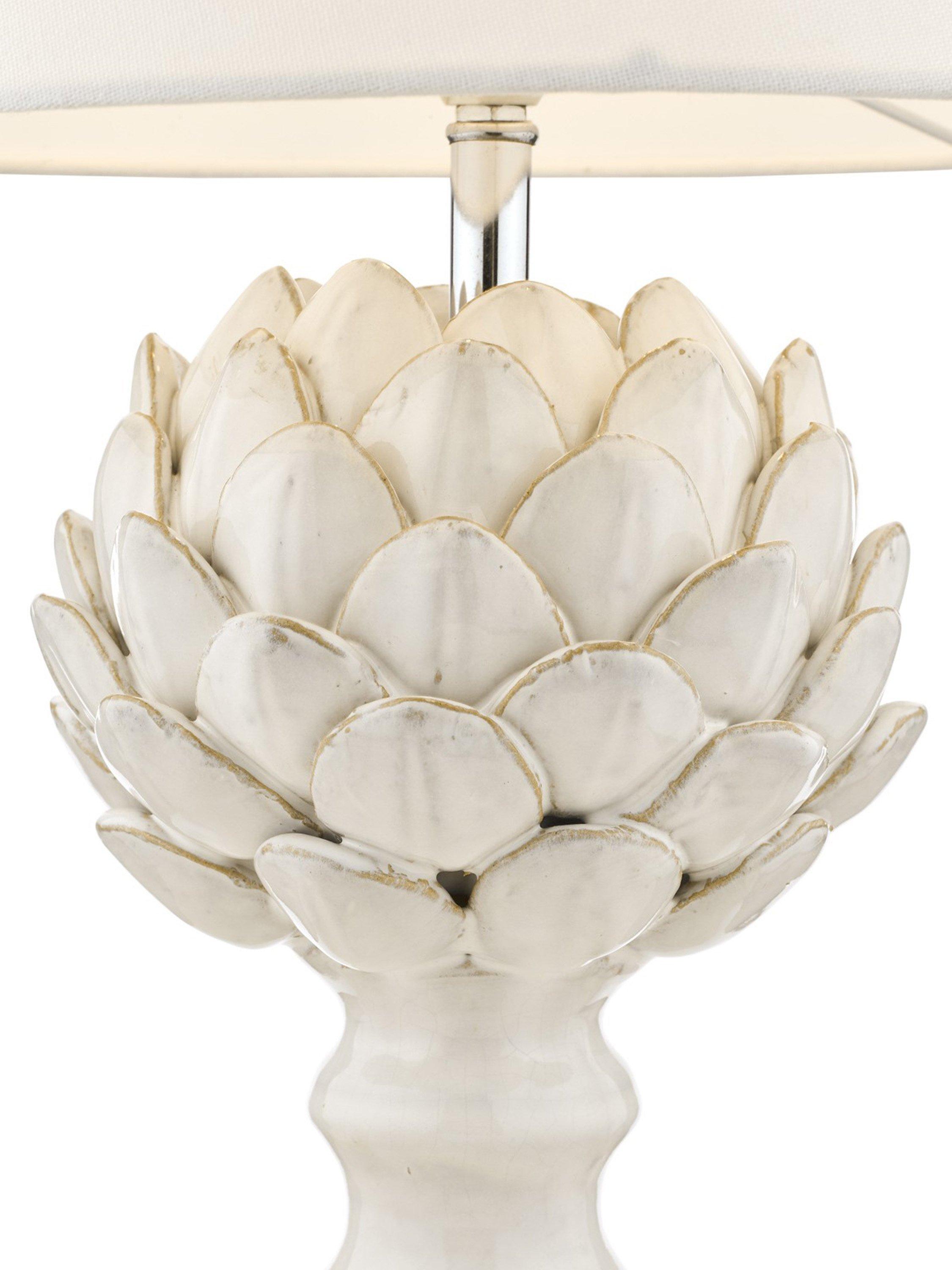 Laura Ashley artichoke ceramic table lamp gloss white (British brand)