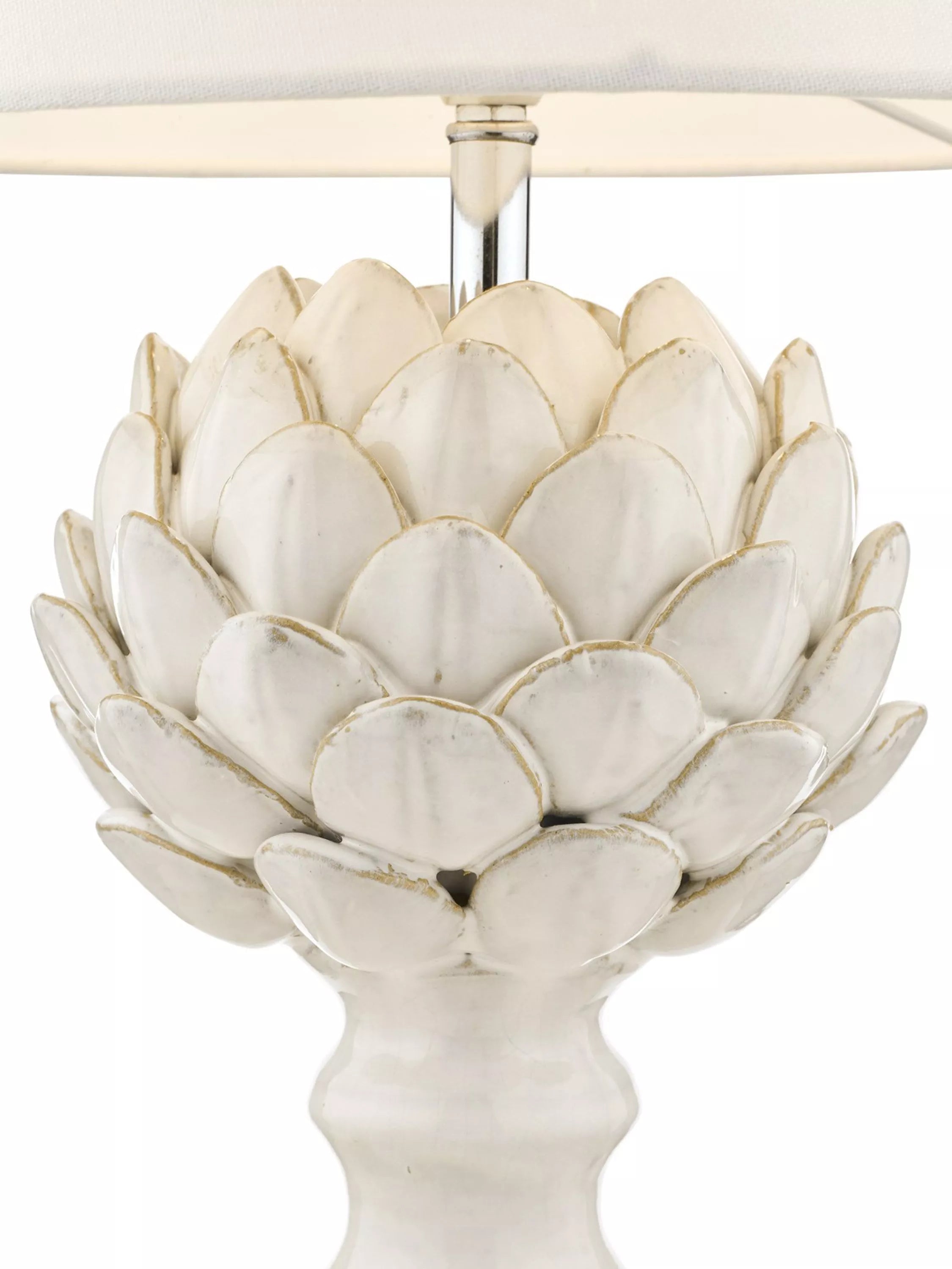 Laura Ashley artichoke ceramic table lamp gloss white (British brand)
