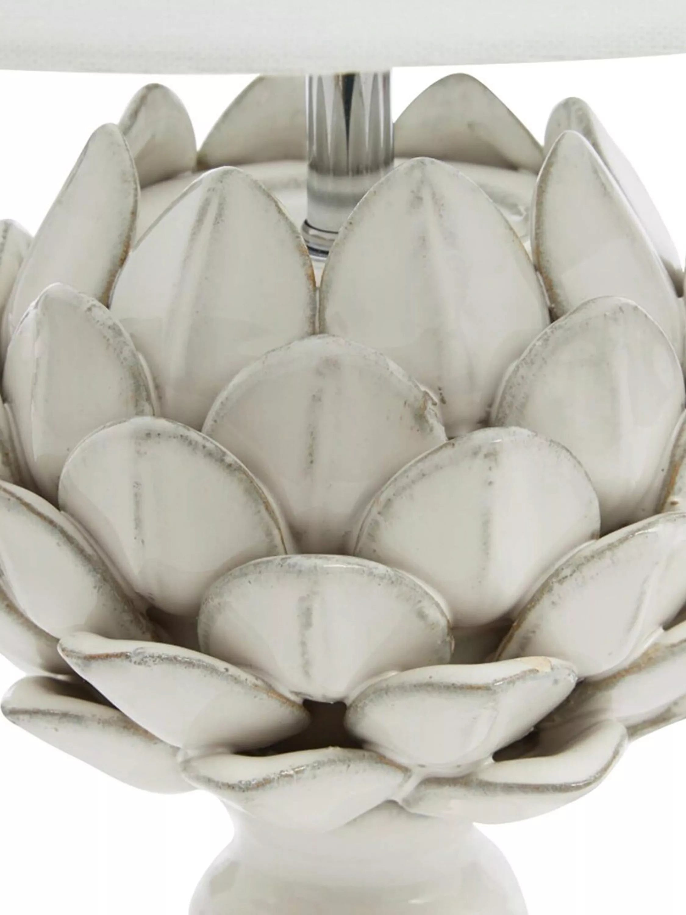 Laura Ashley artichoke ceramic table lamp gloss white (British brand)