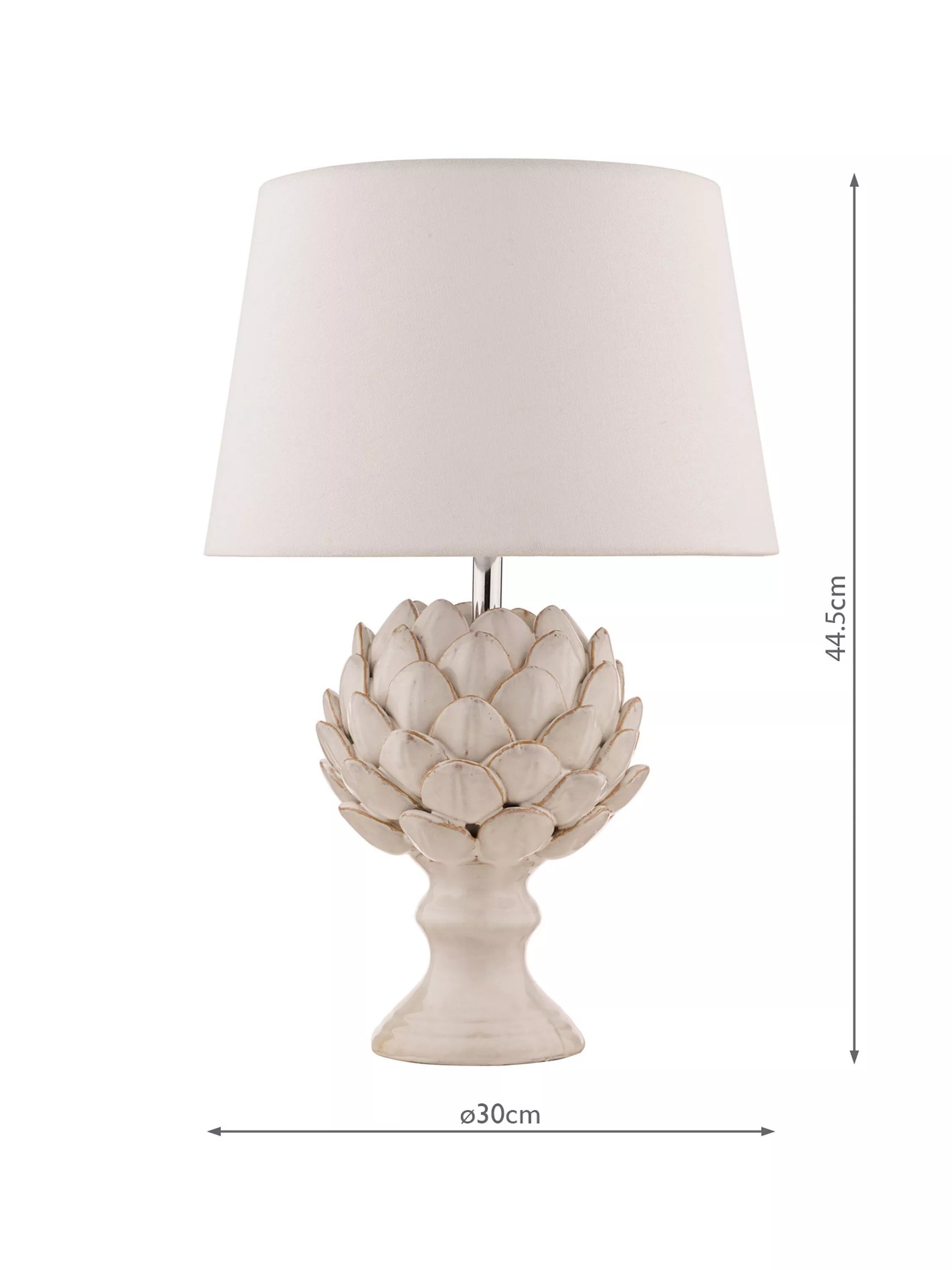 Laura Ashley artichoke ceramic table lamp gloss white (British brand)