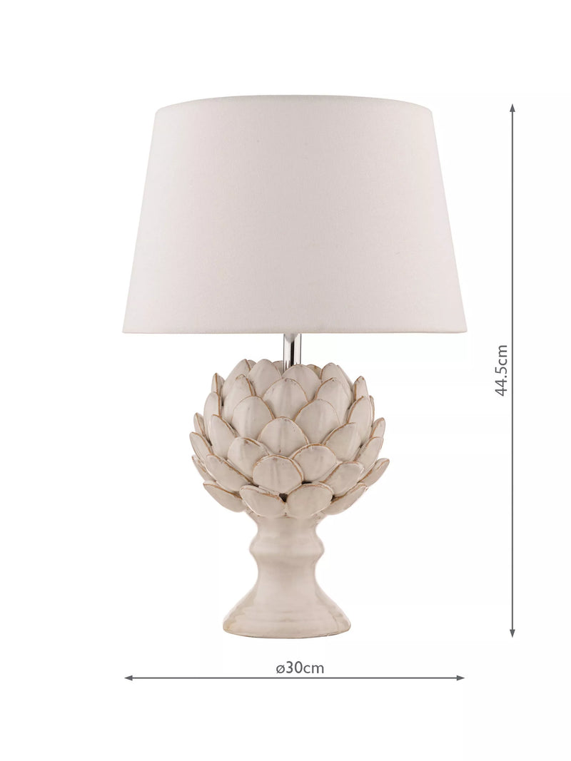 Laura Ashley artichoke ceramic table lamp gloss white (British brand)