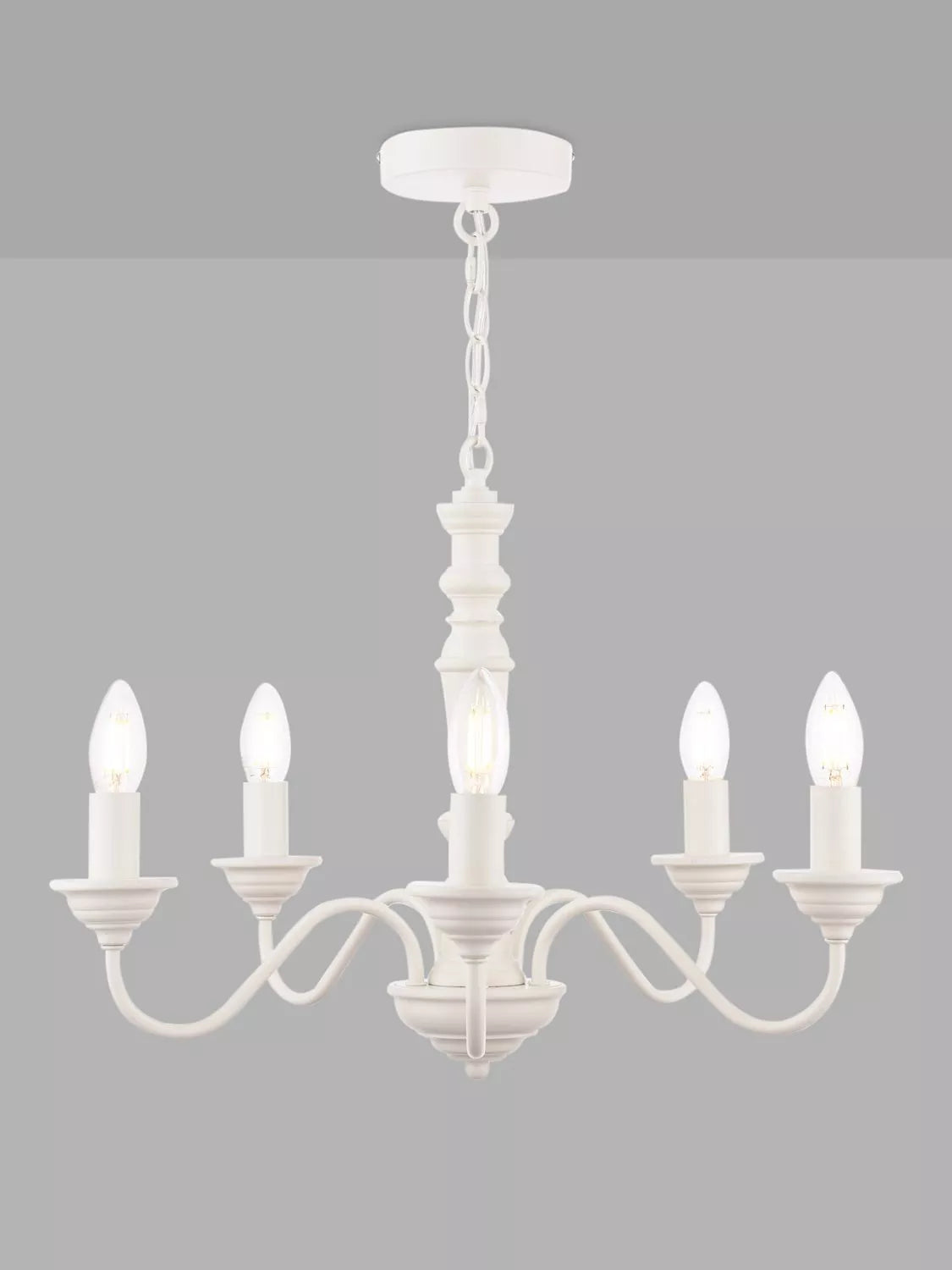 Laura Ashley Tate Chandelier Matt White Ceiling Light - British product