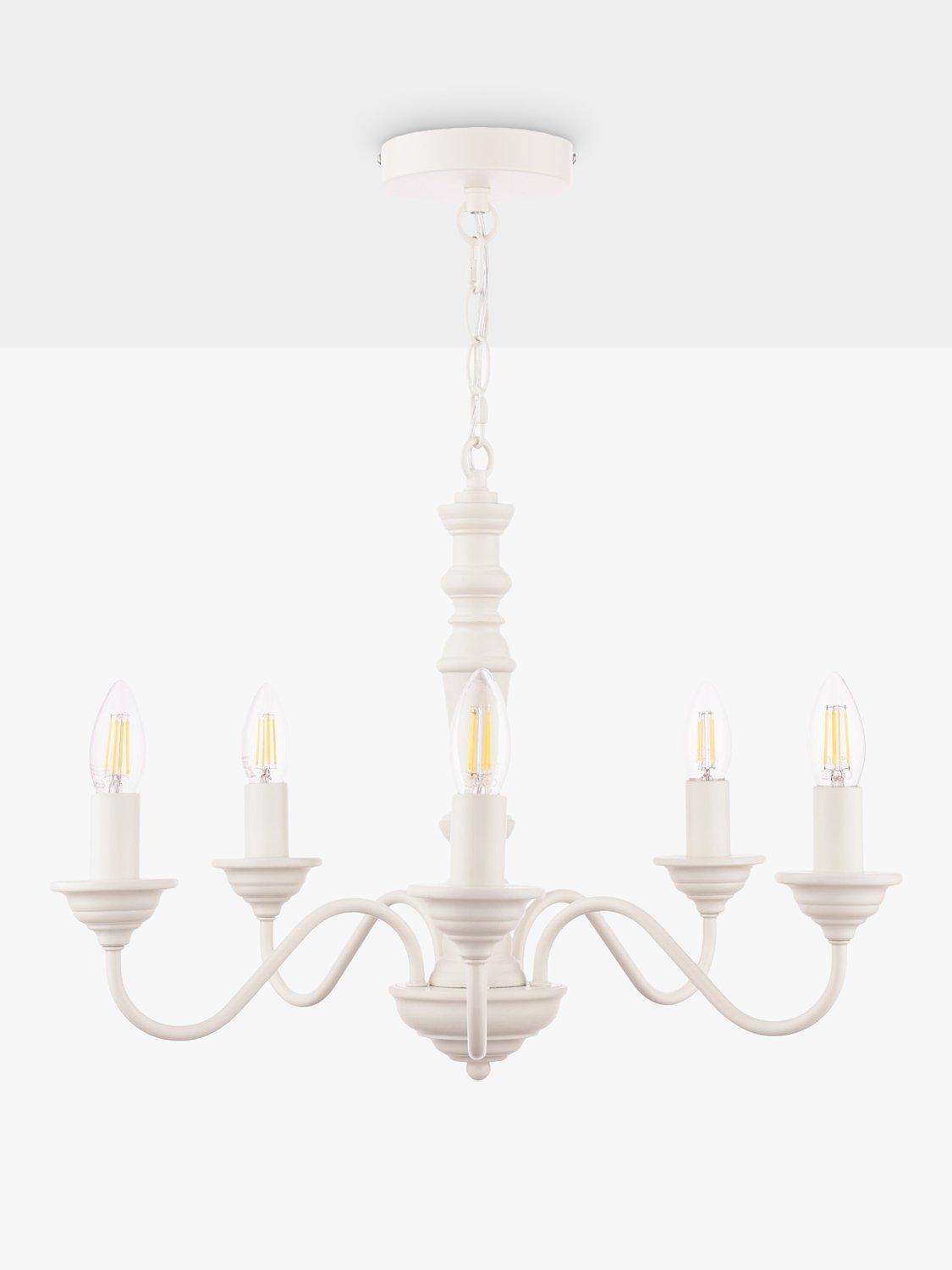 Laura Ashley Tate Chandelier Matt White Ceiling Light - British product