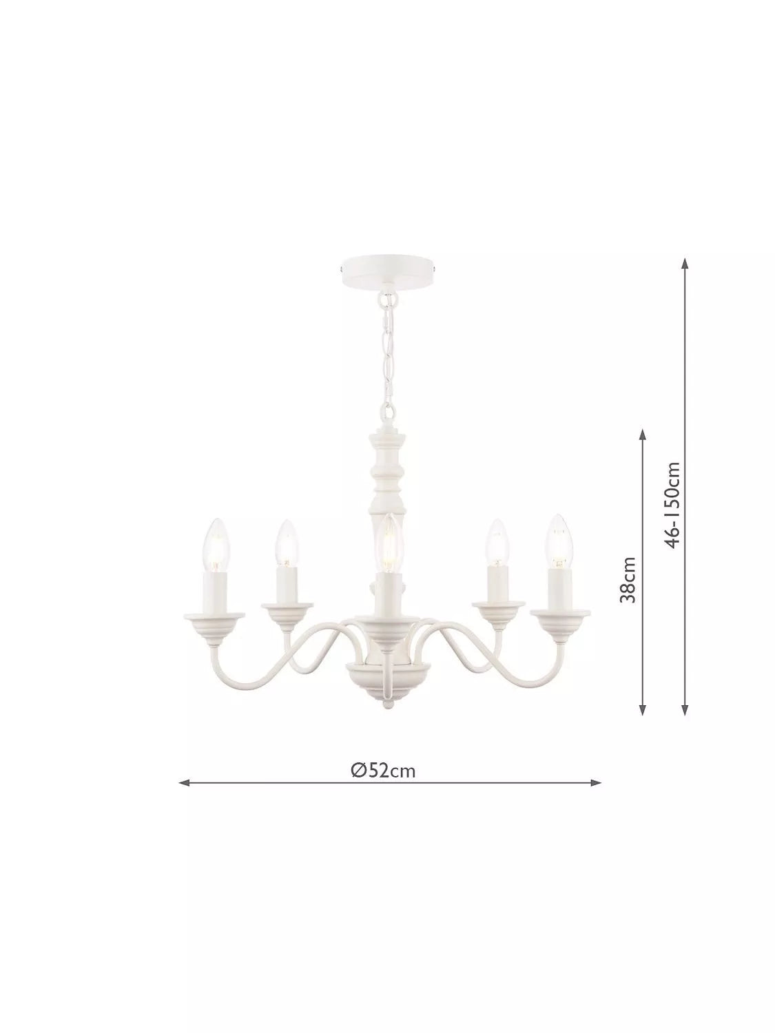 Laura Ashley Tate Chandelier Matt White Ceiling Light - British product