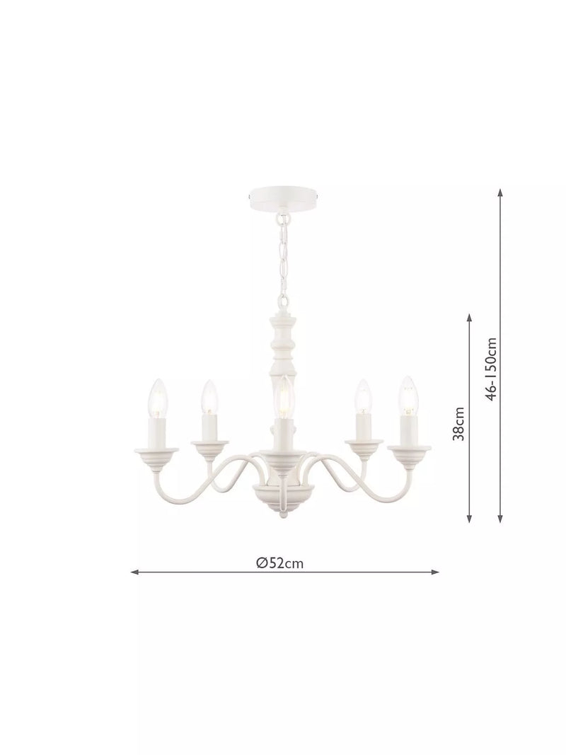 Laura Ashley Tate Chandelier Matt White Ceiling Light - British product