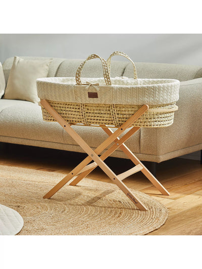 John Lewis The Little Green Sheep Organic Knitted Moses Basket & Mattress- Buy online at McGrocer