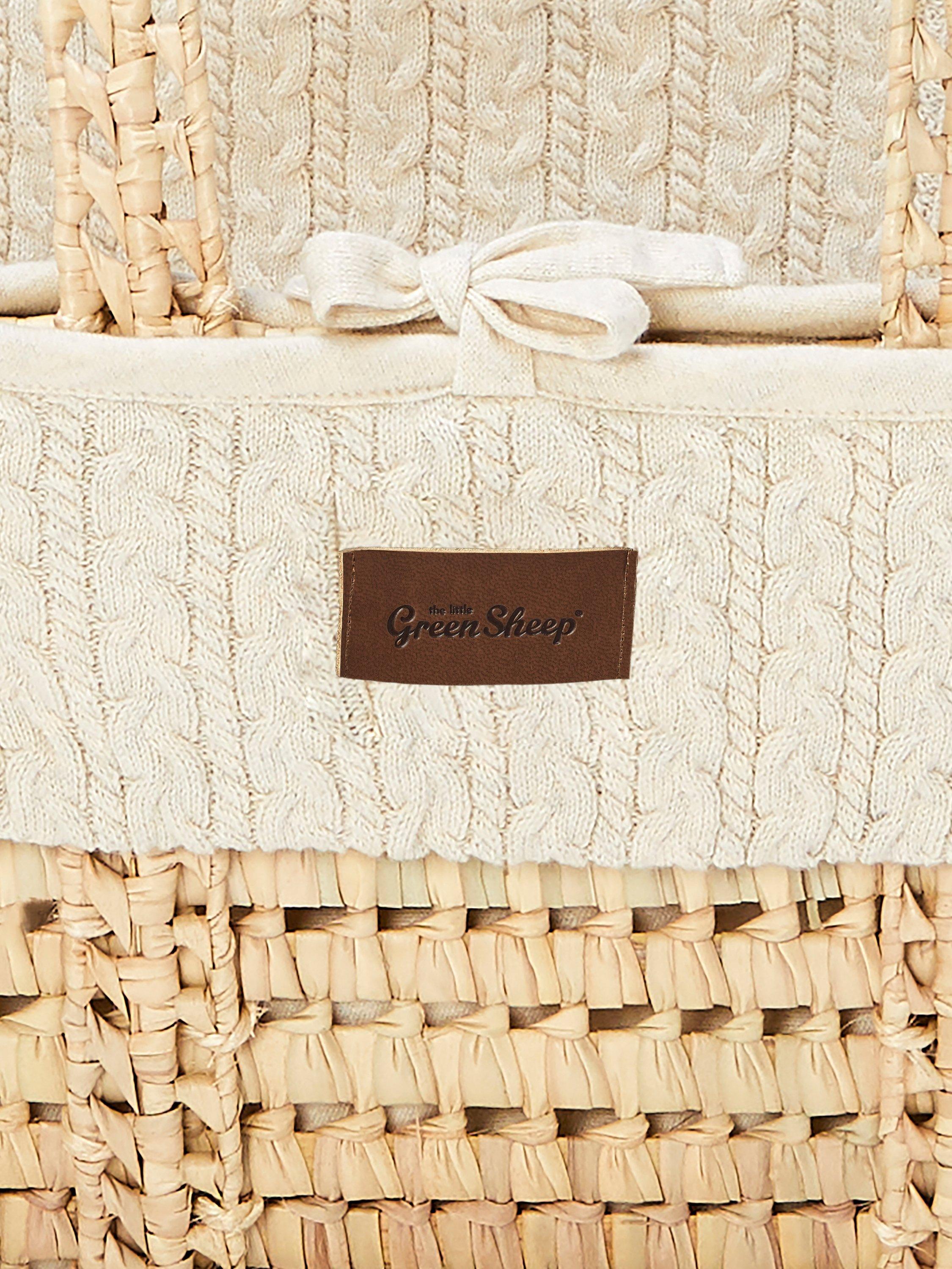 Little Green Sheep Organic Moses Basket with Mattress (British brand)